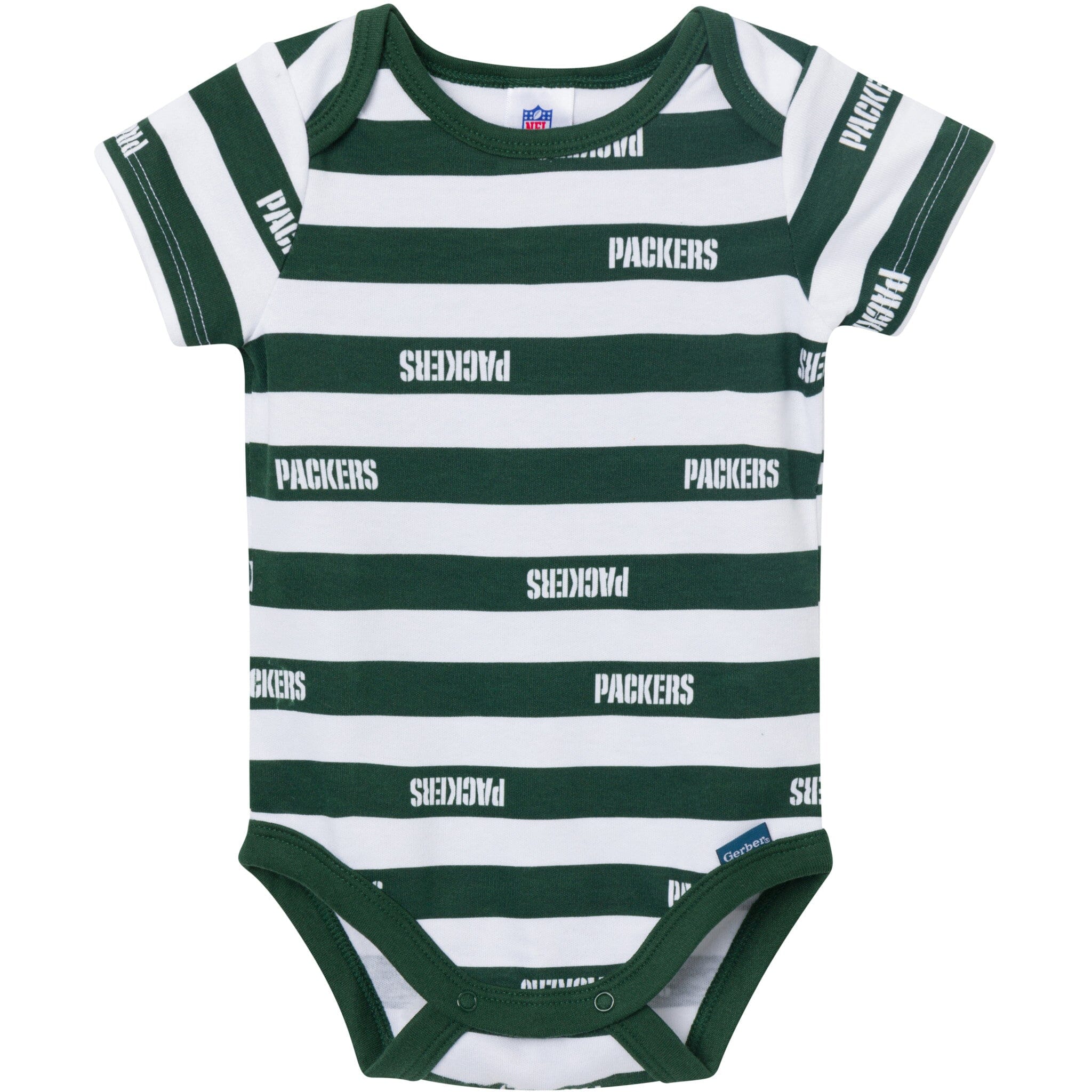 3-Pack Baby Boys Green Bay Packers Short Sleeve Bodysuits - Image 3
