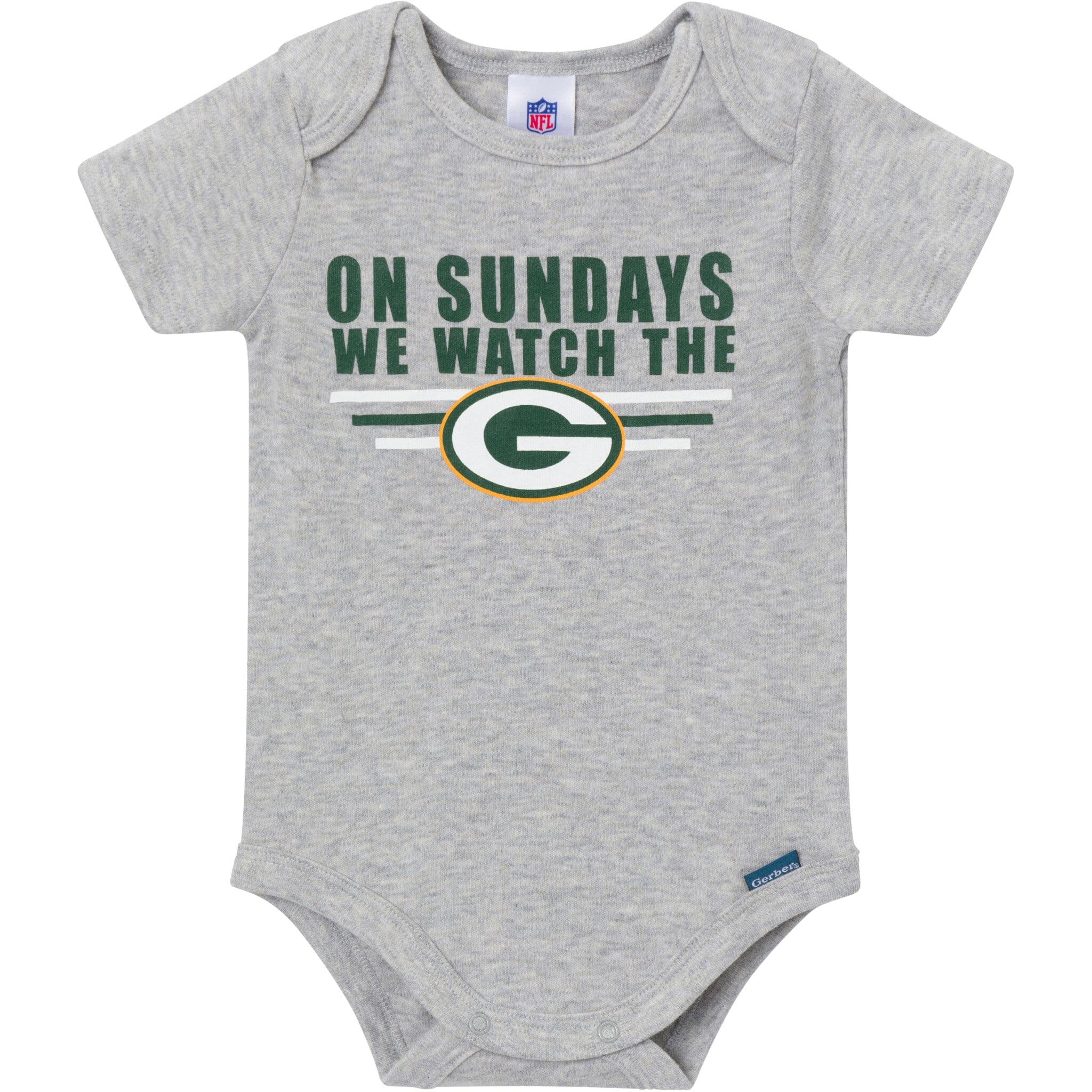 3-Pack Baby Boys Green Bay Packers Short Sleeve Bodysuits - Image 4