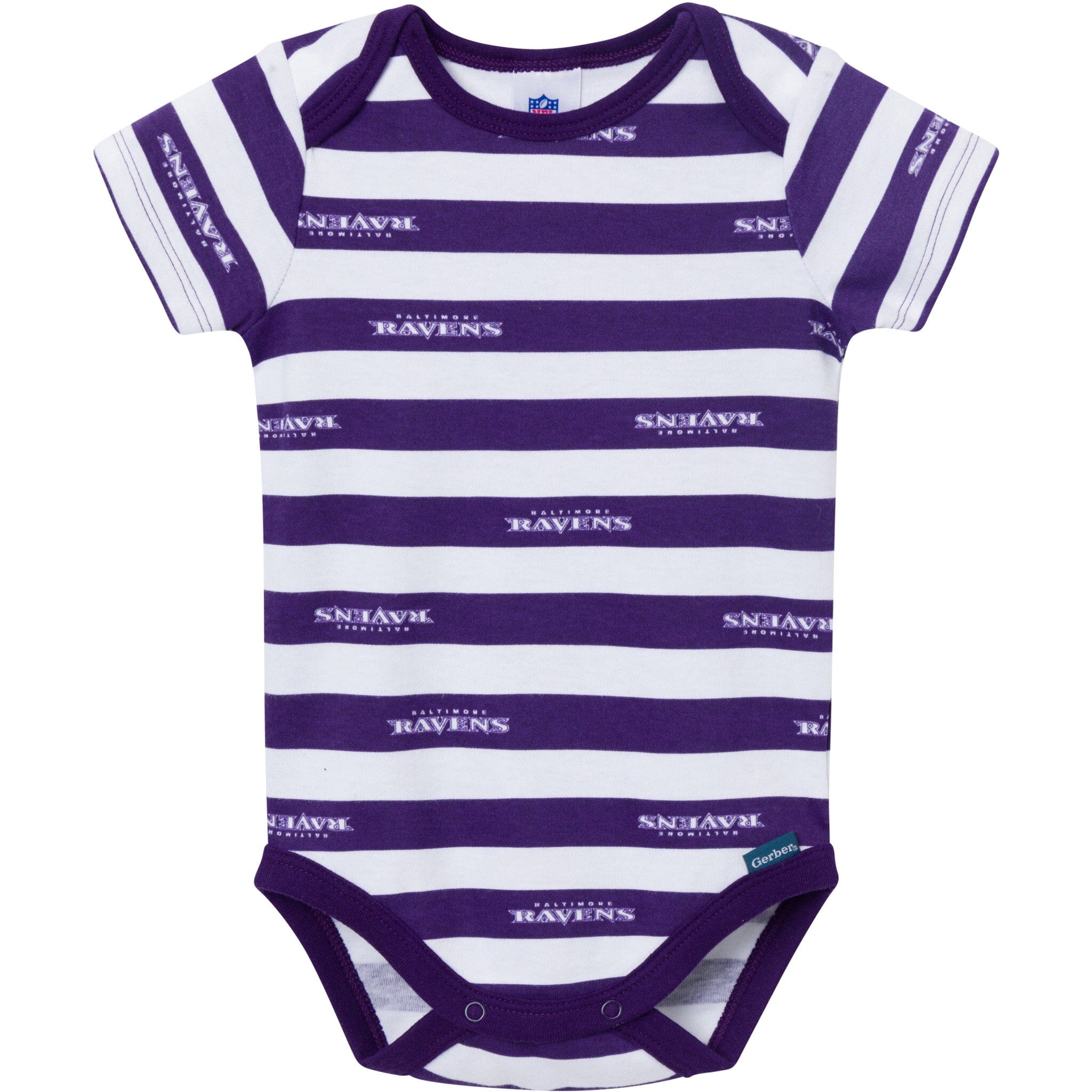 3-Pack Baby Boys Baltimore Ravens Short Sleeve Bodysuits - Image 3