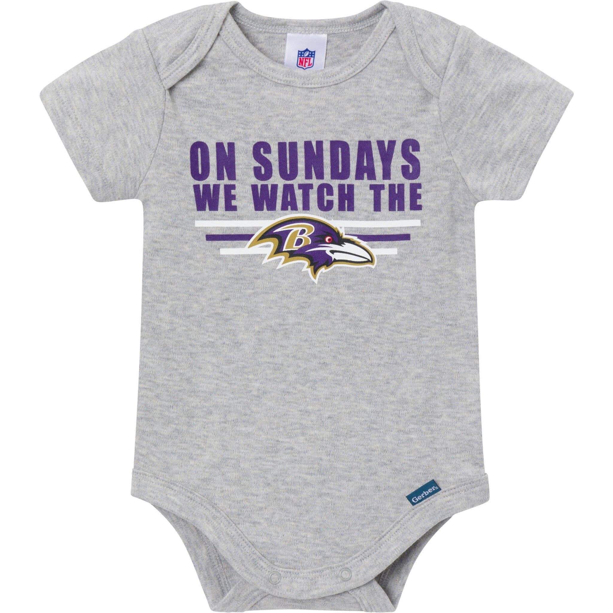3-Pack Baby Boys Baltimore Ravens Short Sleeve Bodysuits - Image 4