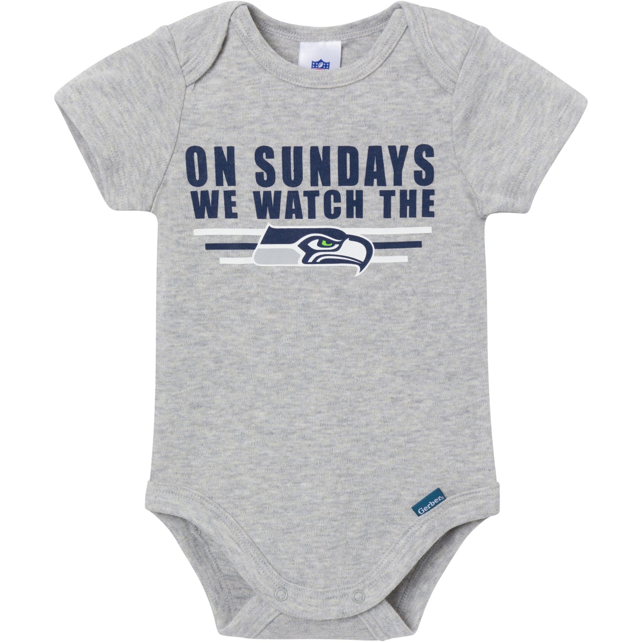 3-Pack Baby Boys Seattle Seahawks Short Sleeve Bodysuits - Image 4