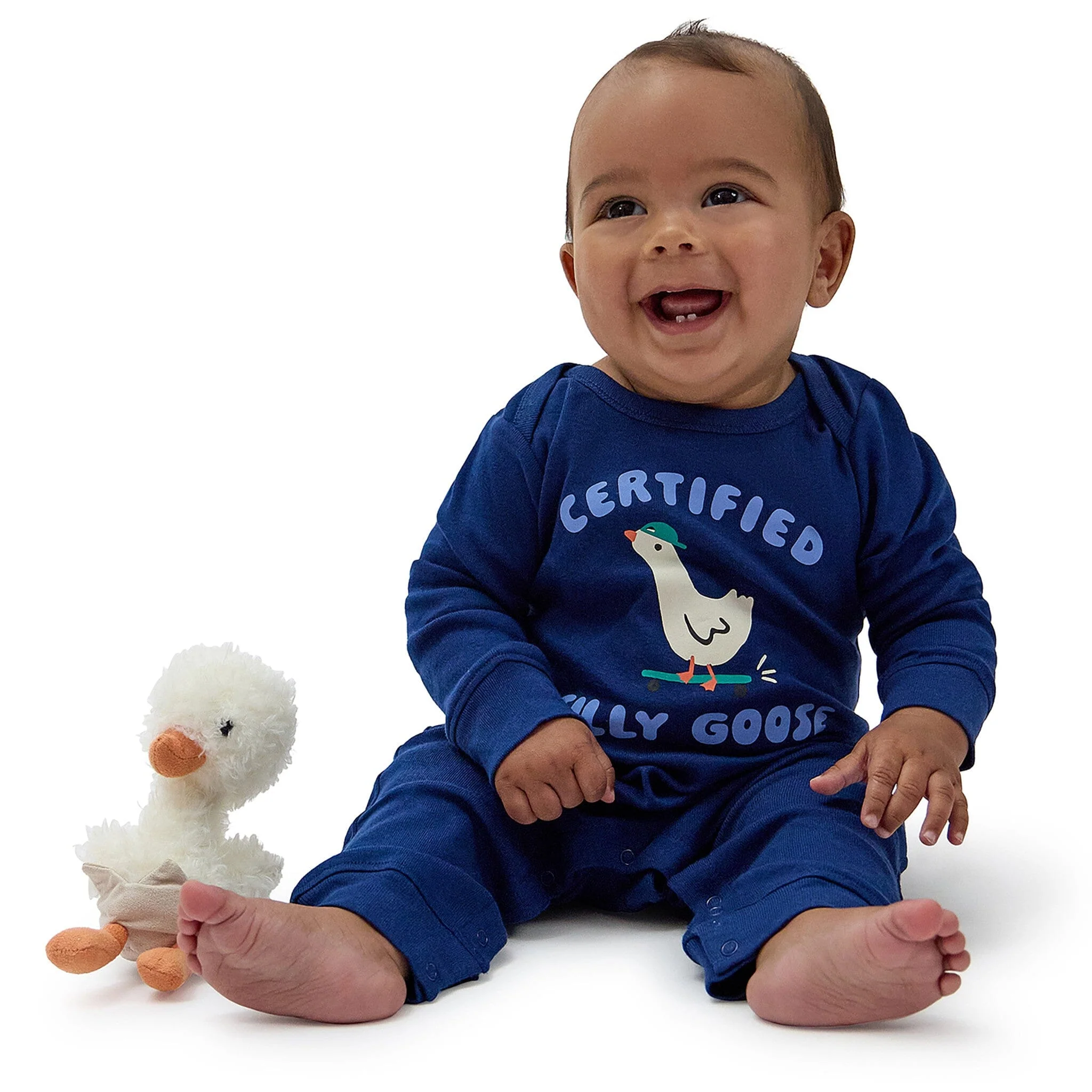 3-Pack Baby Boys Silly Goose Lap Shoulder Rompers - Image 2