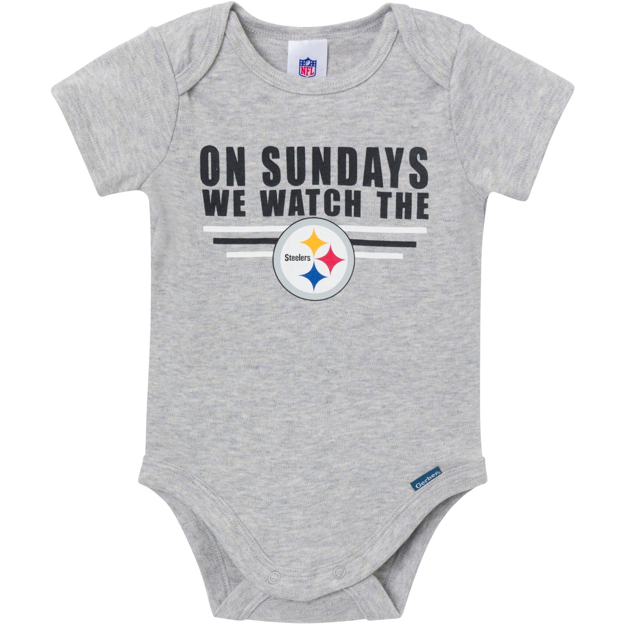 3-Pack Baby Boys Pittsburgh Steelers Short Sleeve Bodysuits - Image 2