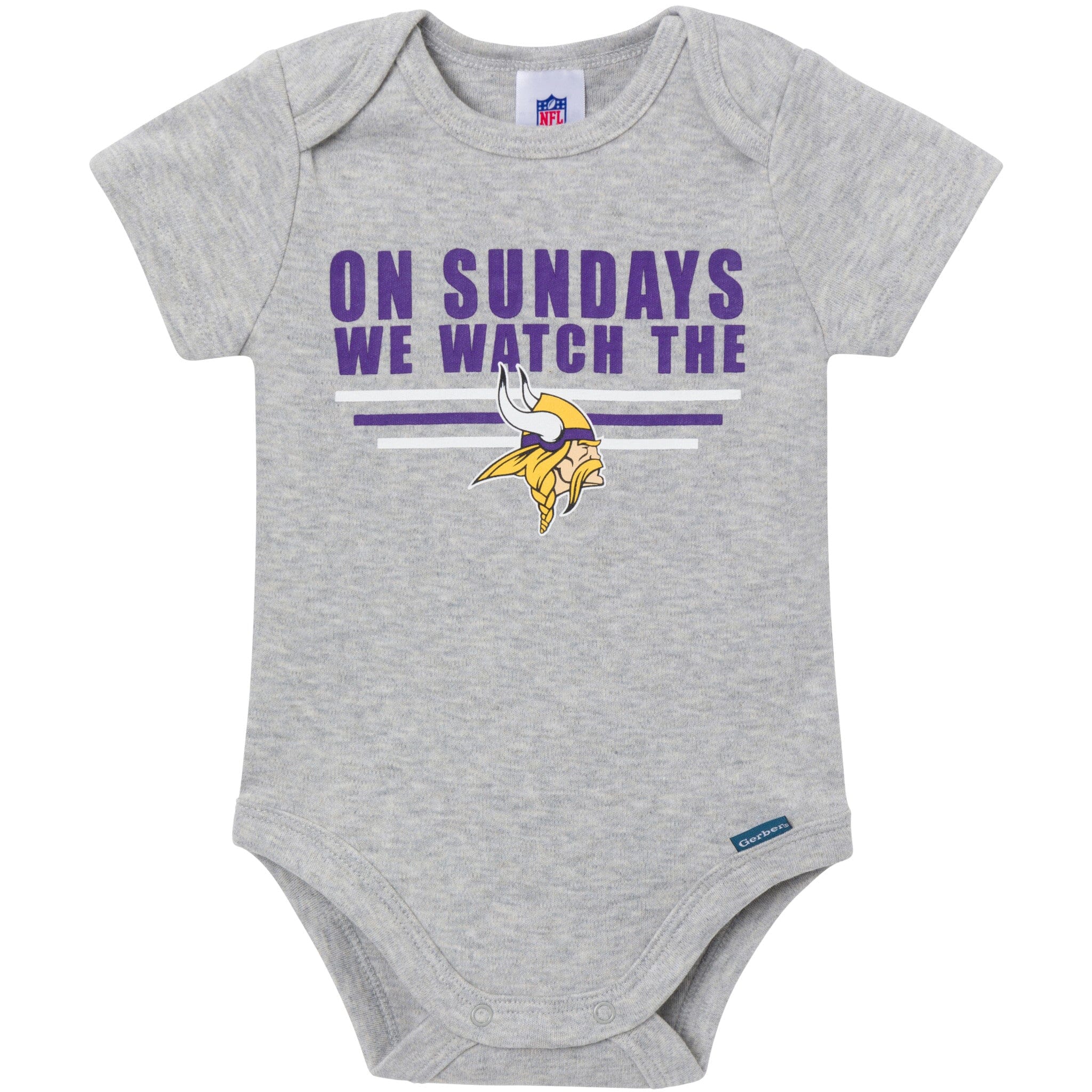 3-Pack Baby Boys Minnesota Vikings Short Sleeve Bodysuits - Image 4