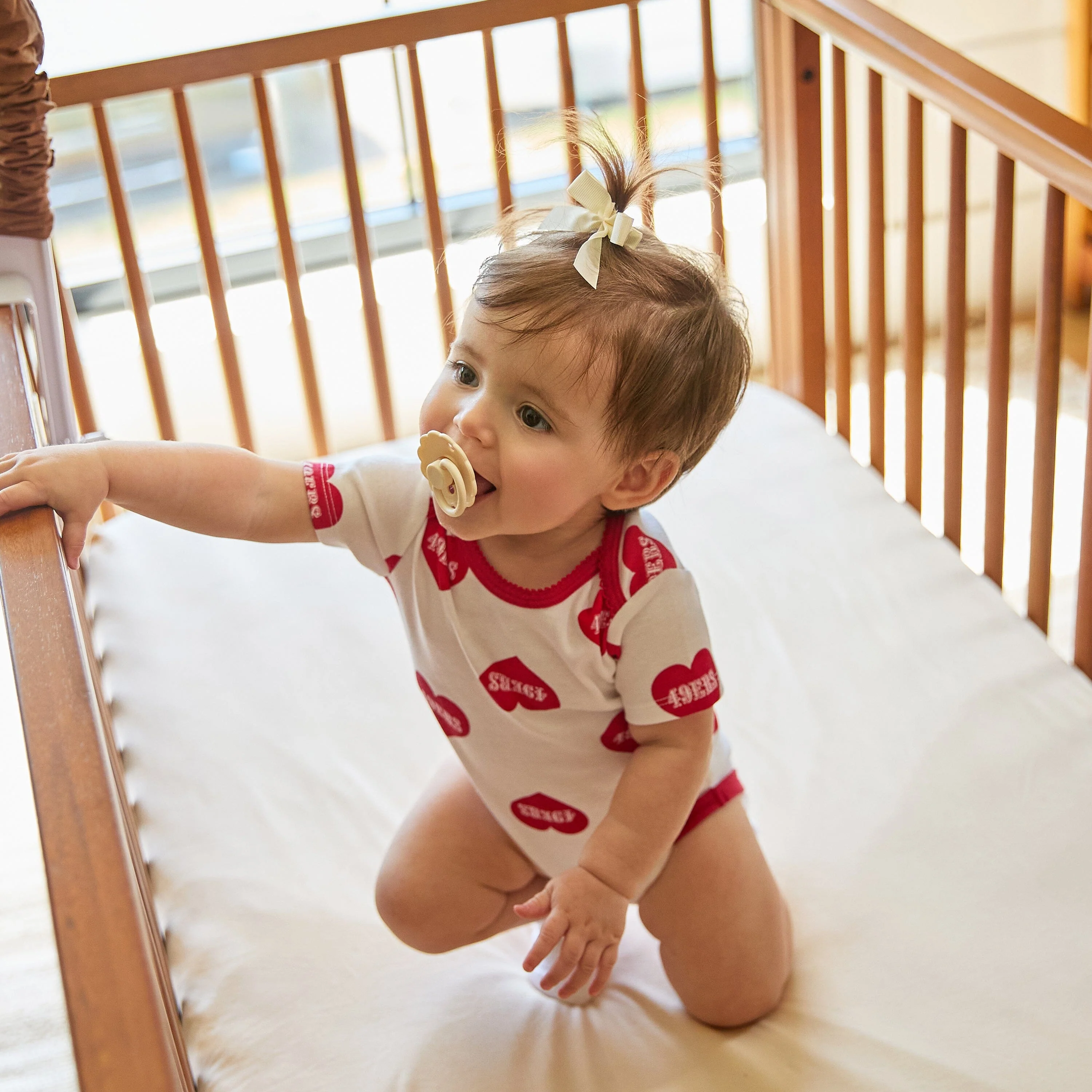 3-Pack Baby Girls San Francisco 49ers Short Sleeve Bodysuits - Image 2