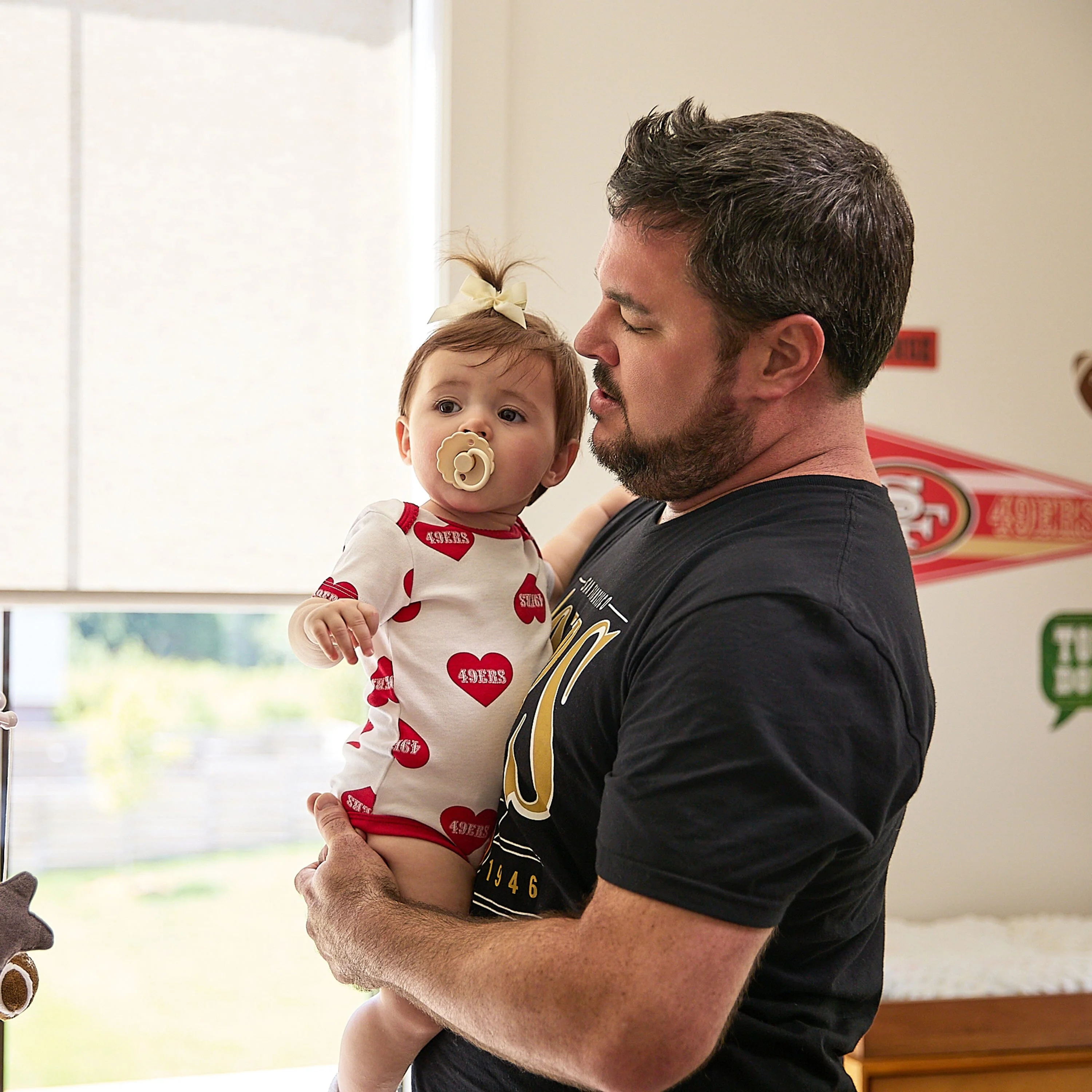 3-Pack Baby Girls San Francisco 49ers Short Sleeve Bodysuits - Image 4