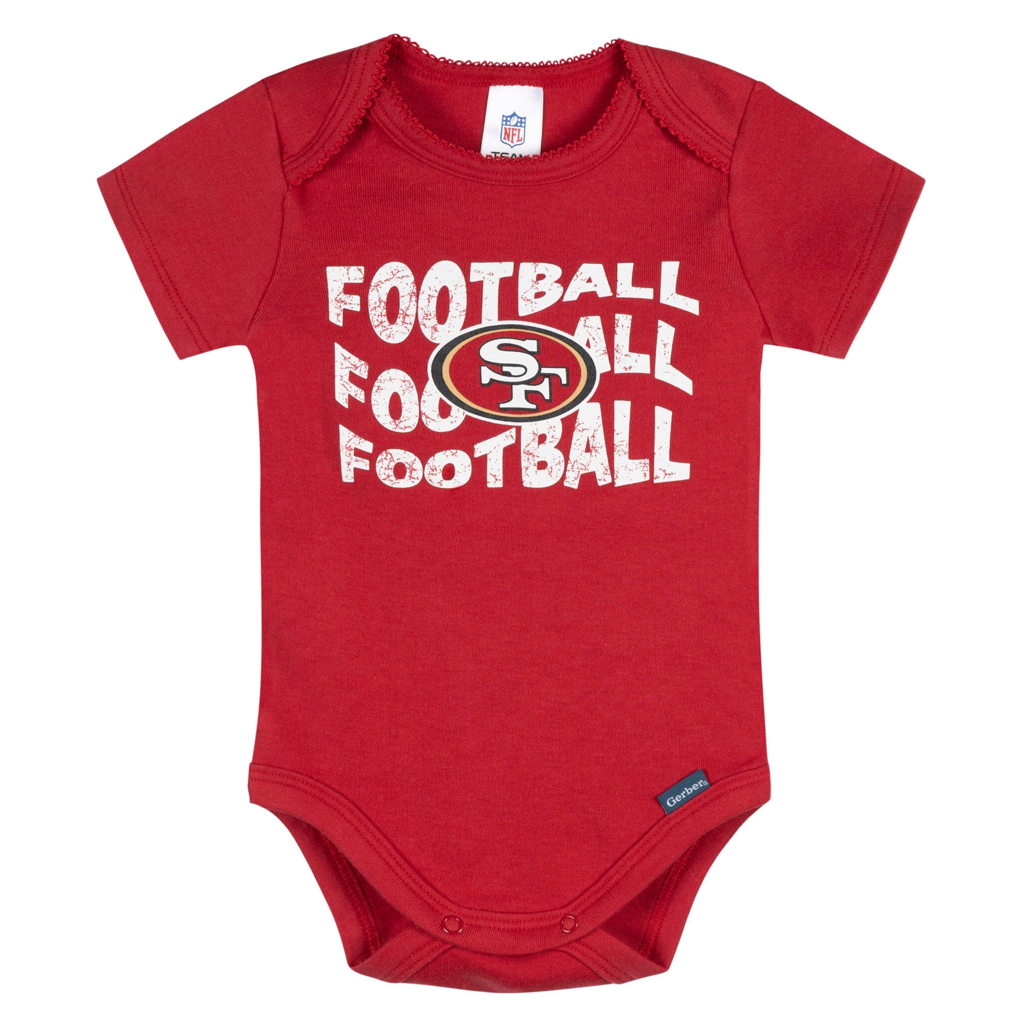 3-Pack Baby Girls San Francisco 49ers Short Sleeve Bodysuits - Image 6