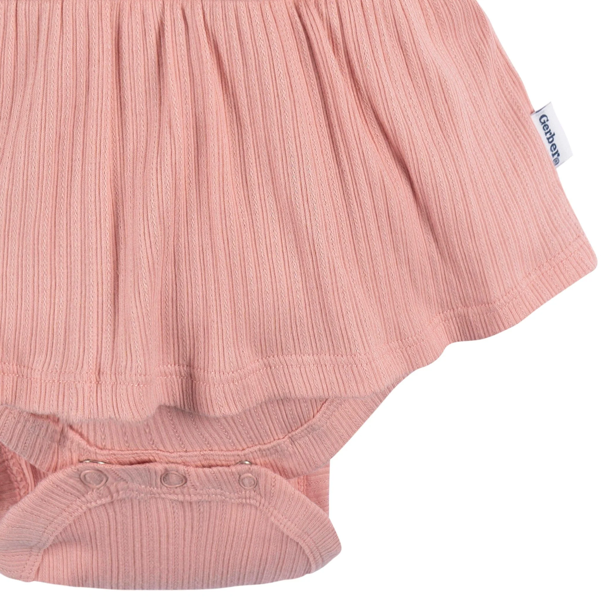 3-Pack Baby Girls Ivory, Mint, & Pink Sleeveless Skirted Onesies® Bodysuits - Image 5