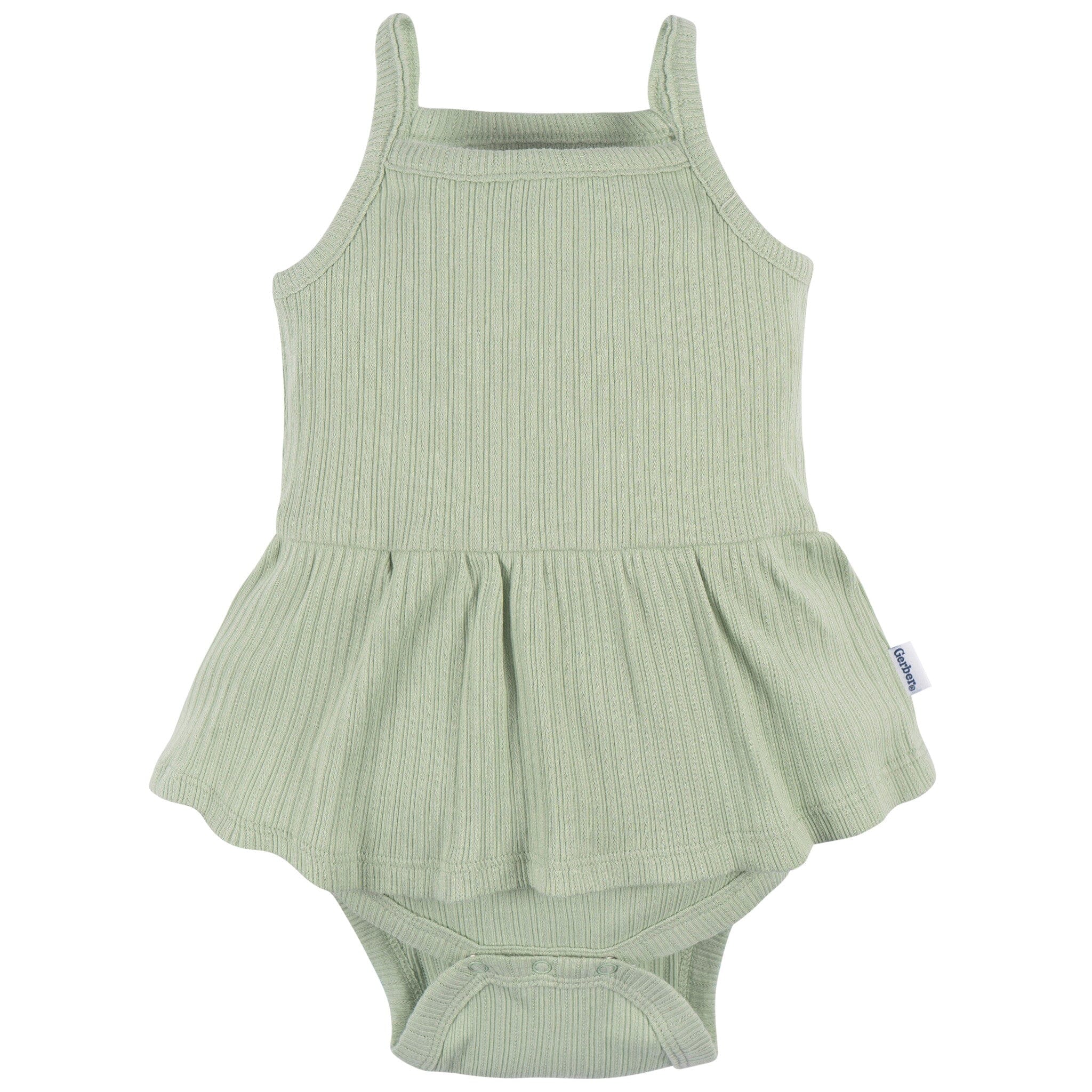 3-Pack Baby Girls Ivory, Mint, & Pink Sleeveless Skirted Onesies® Bodysuits - Image 6