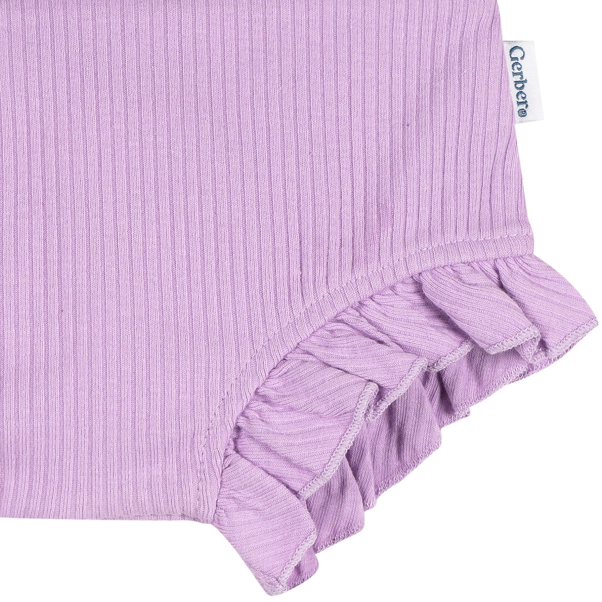 3-Pack Baby Girls Aqua, Gray & Purple Bubble Shorts - Image 10
