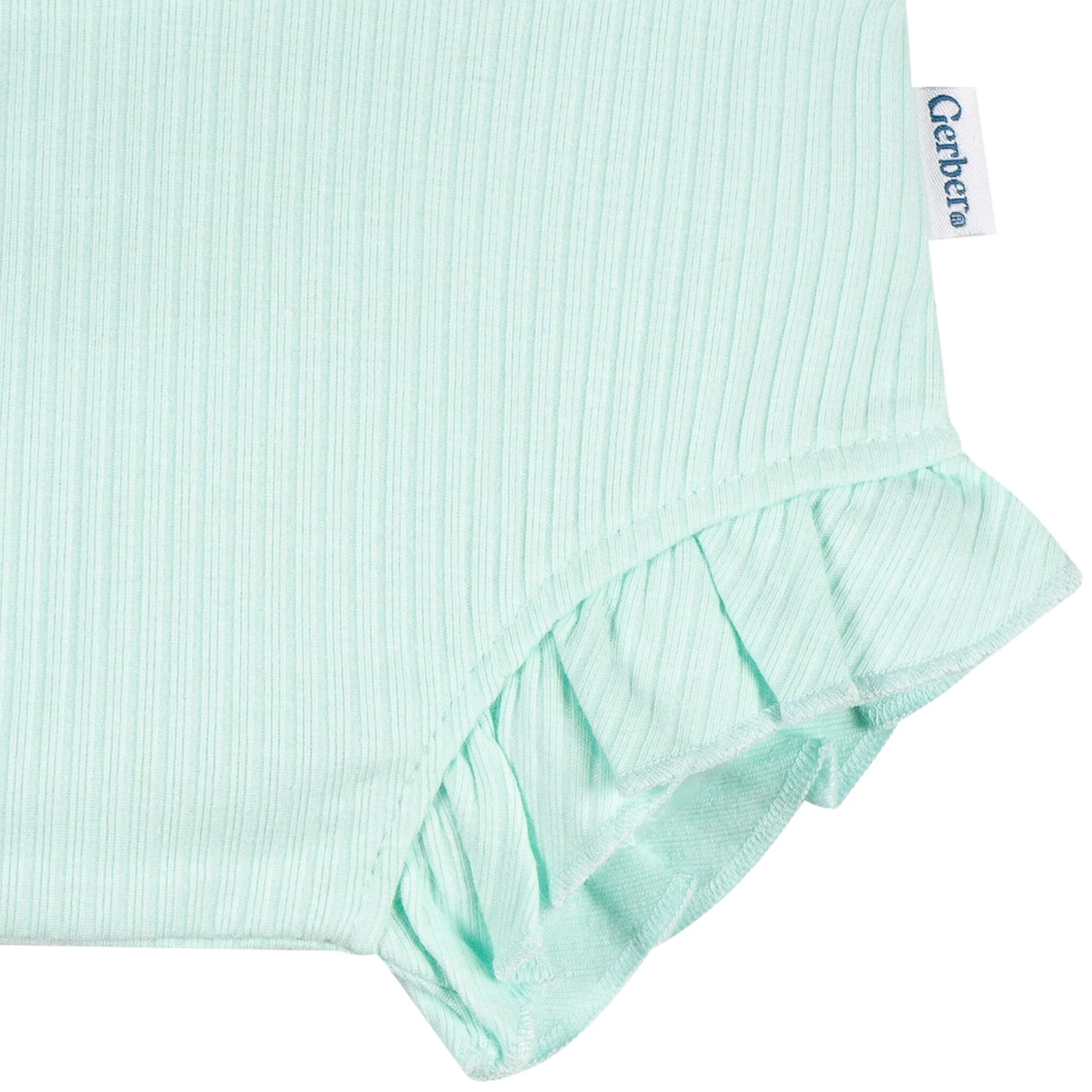 3-Pack Baby Girls Aqua, Gray & Purple Bubble Shorts - Image 4