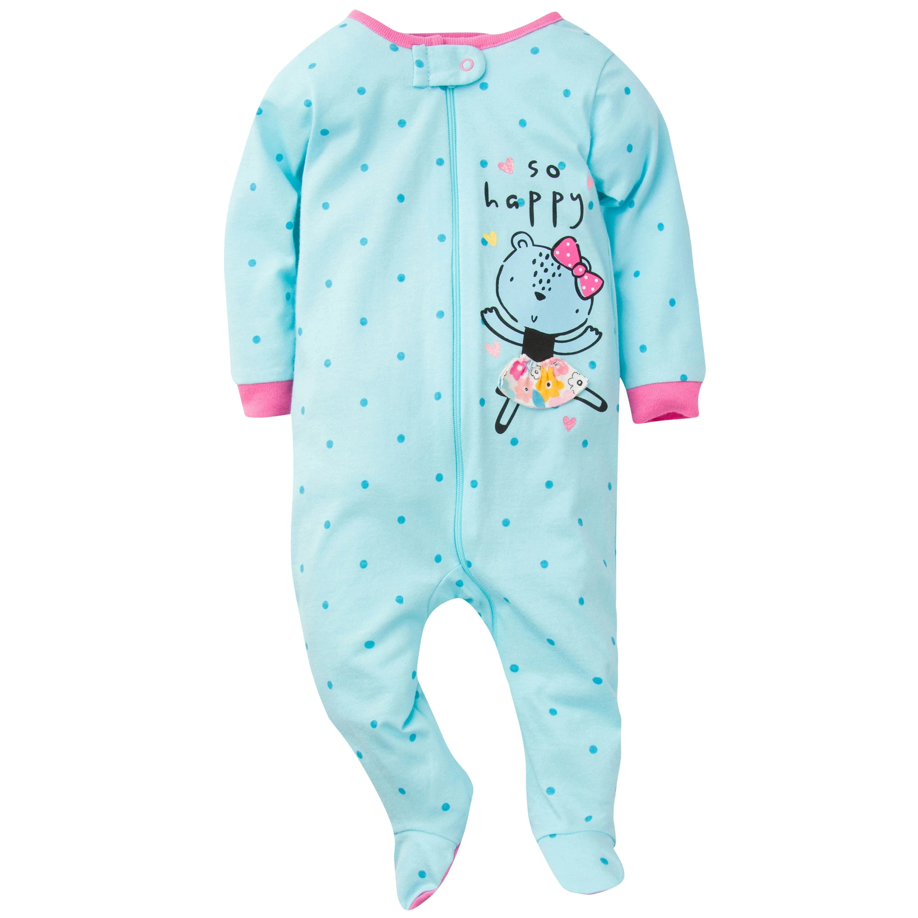 3-Pack Baby Girls Bear Sleep 'N Plays - Image 3