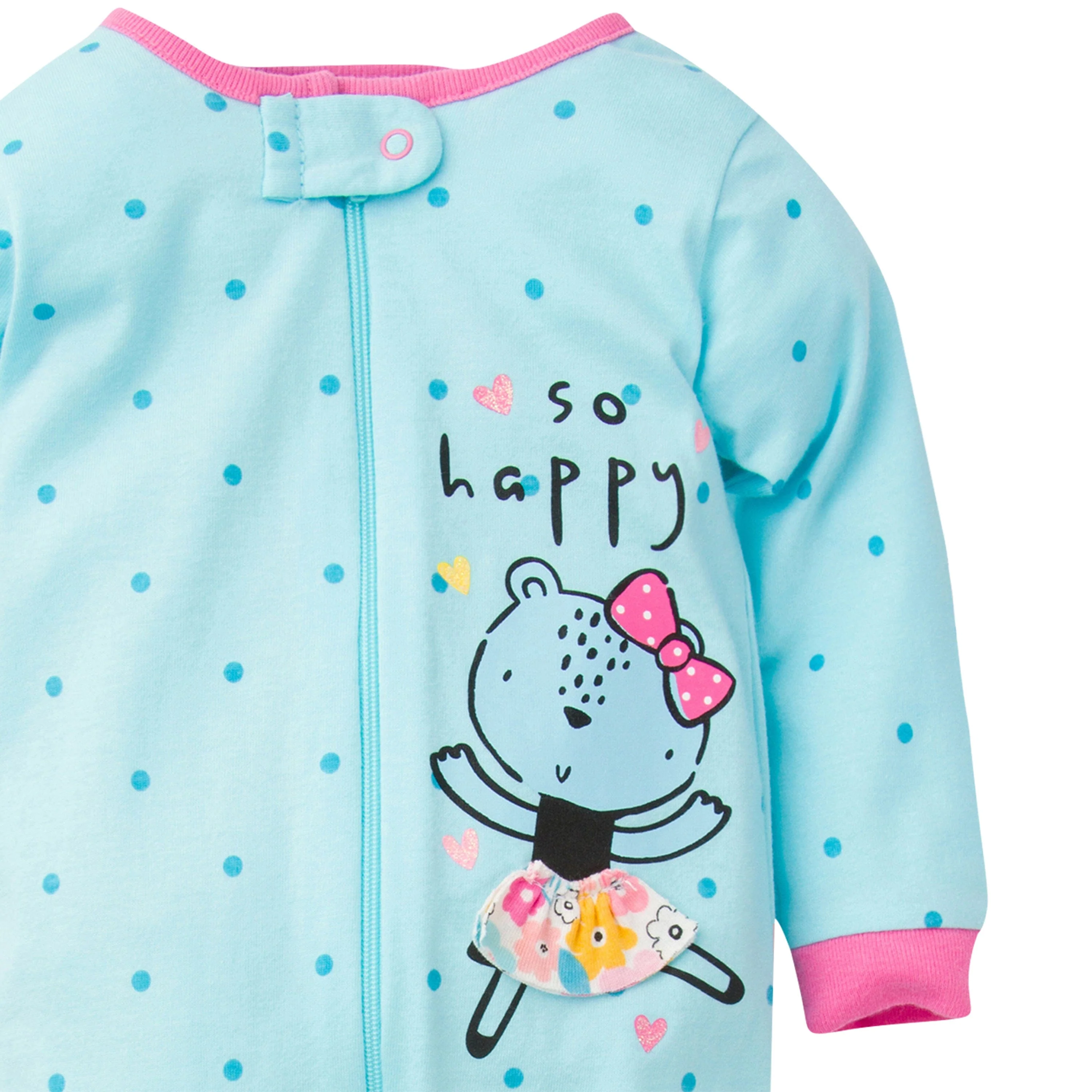 3-Pack Baby Girls Bear Sleep 'N Plays - Image 4
