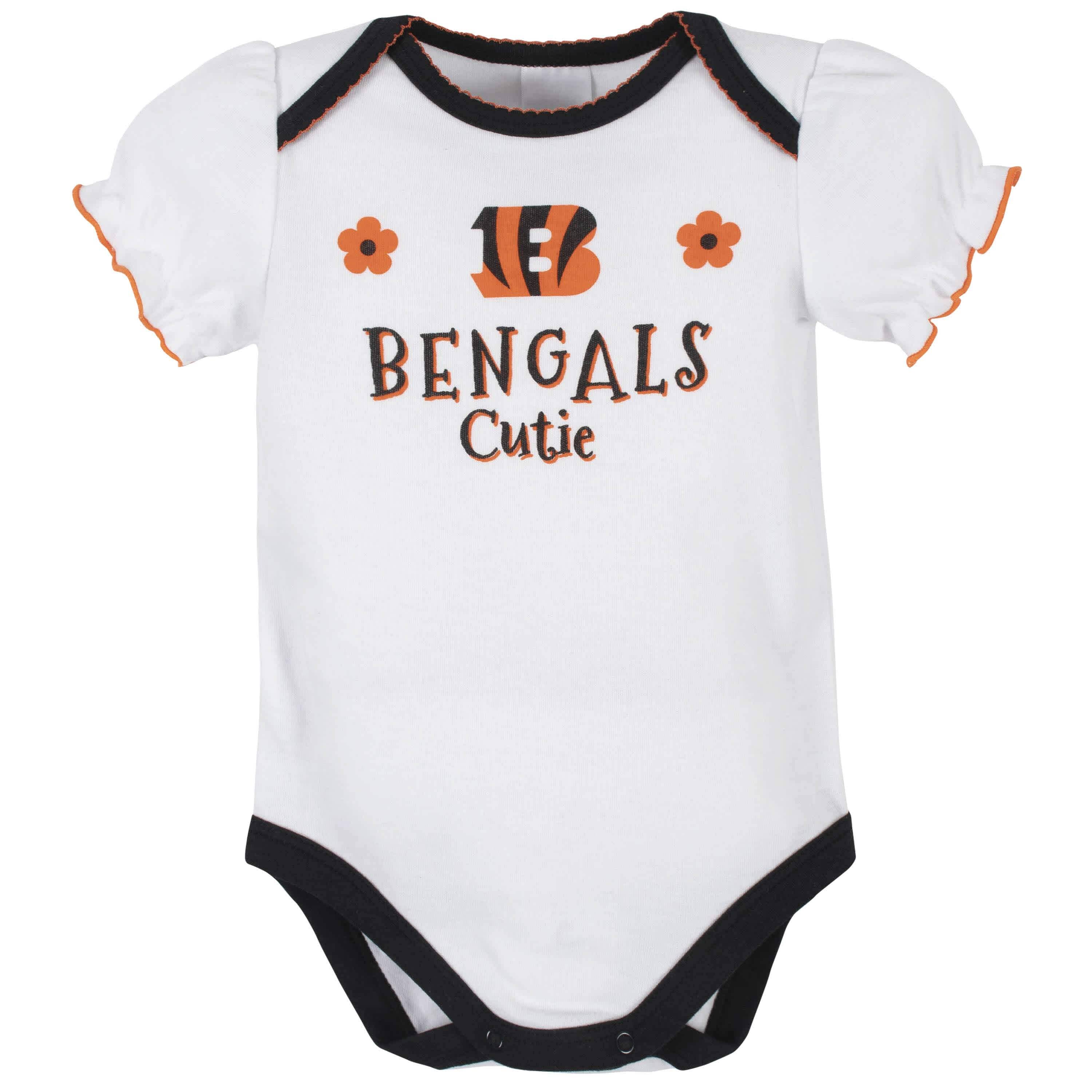 3-Pack Baby Girls Cincinnati Bengals Short Sleeve Bodysuits - Image 2