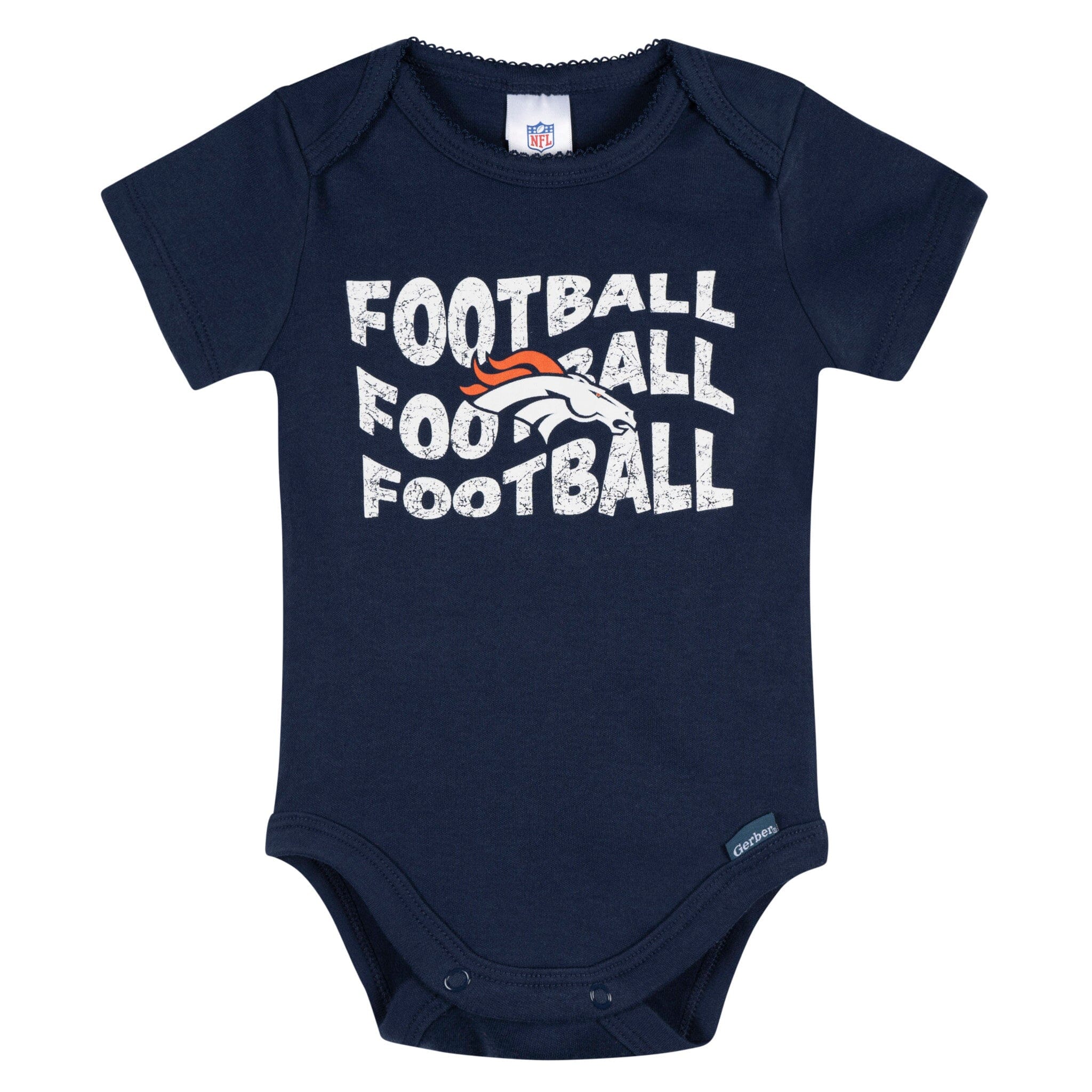 3-Pack Baby Girls Denver Broncos Short Sleeve Bodysuits - Image 2