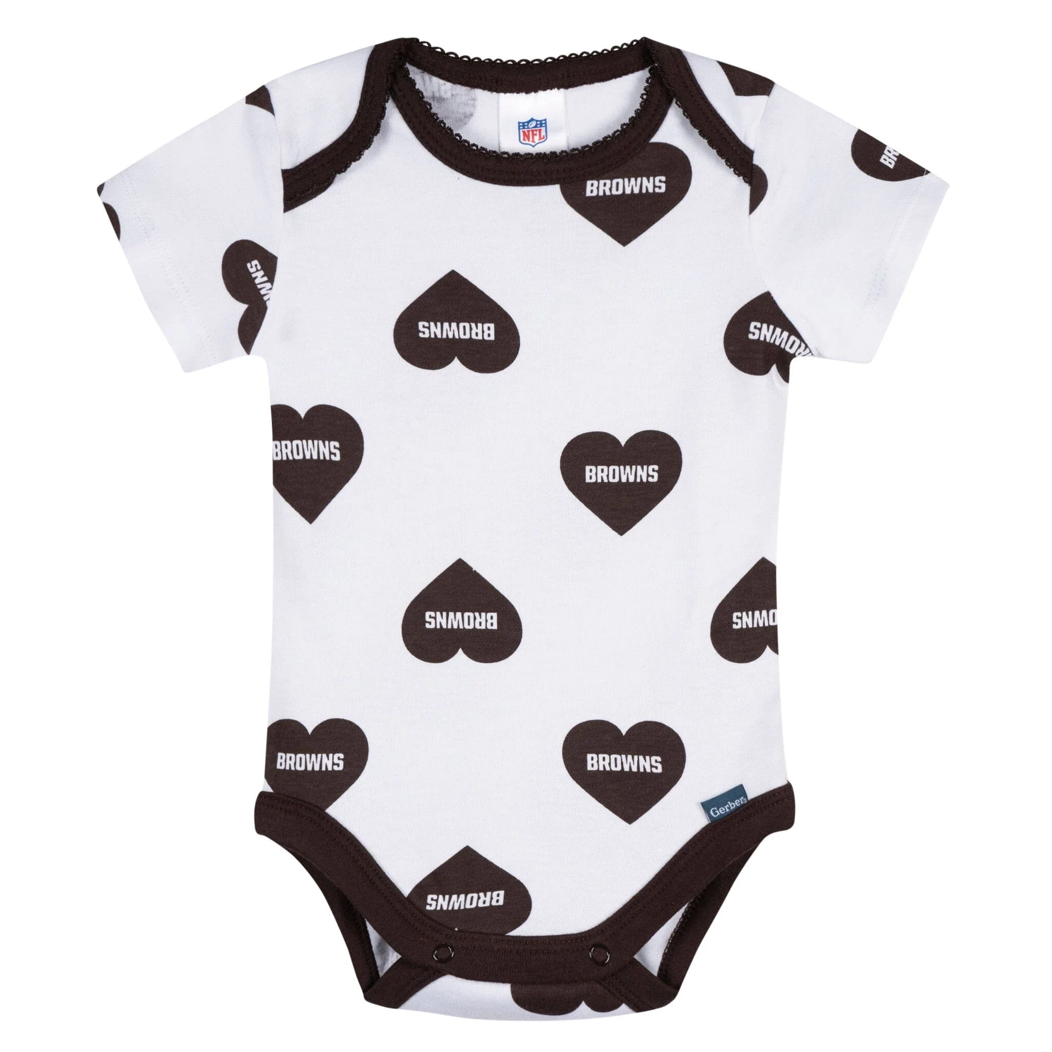 3-Pack Baby Girls Cleveland Browns Short Sleeve Bodysuits - Image 4