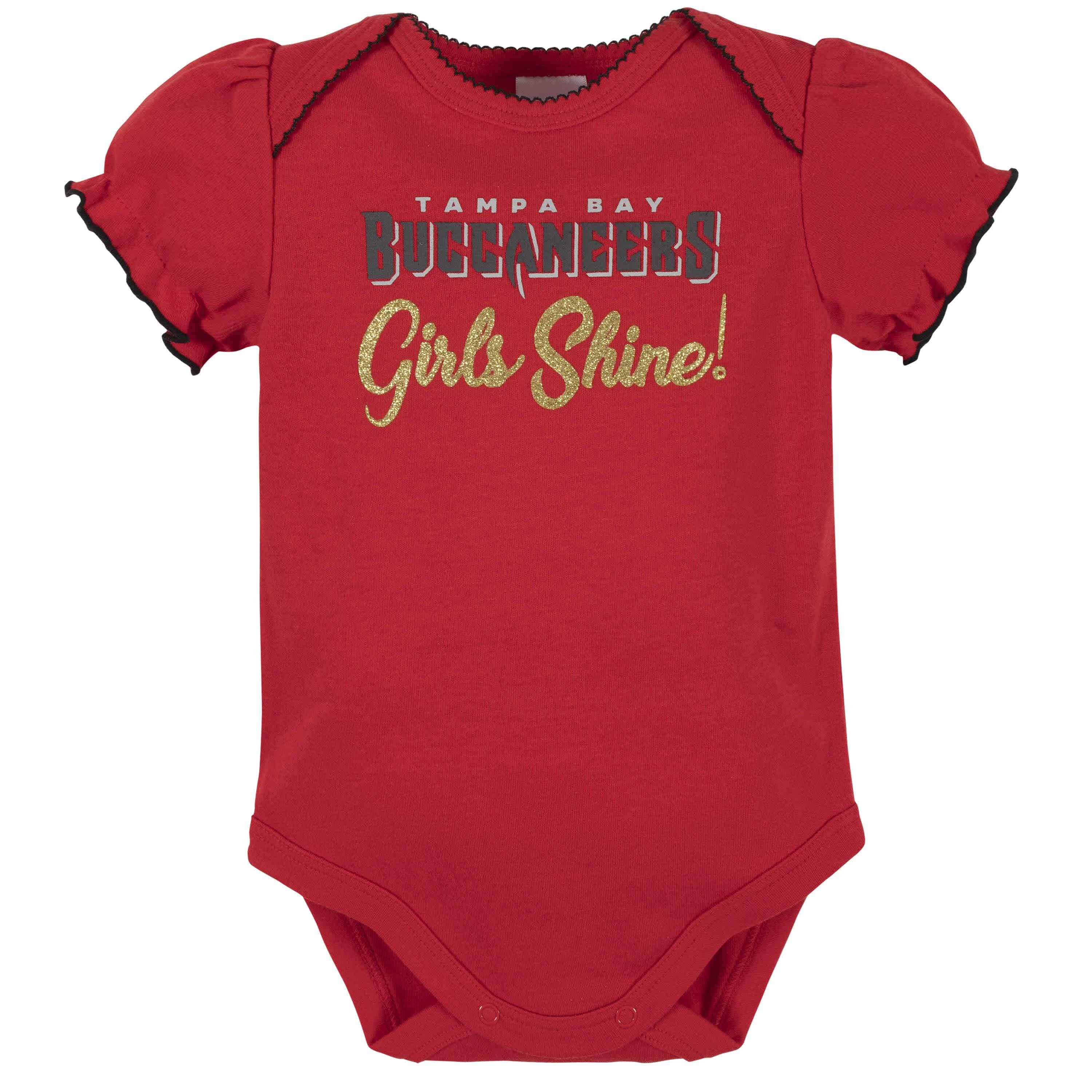 Tampa Bay Buccaneers Baby Girls Short Sleeve Bodysuits - Image 4