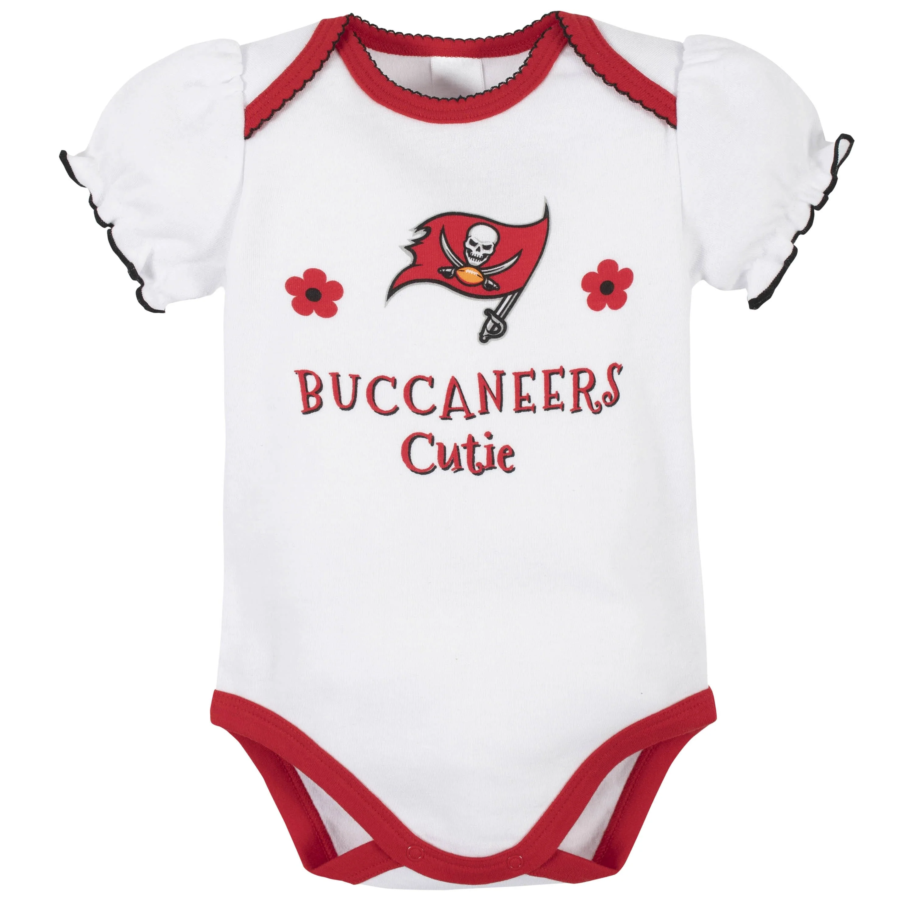 3-Pack Baby Girls Buccaneers Short Sleeve Bodysuits - Image 3