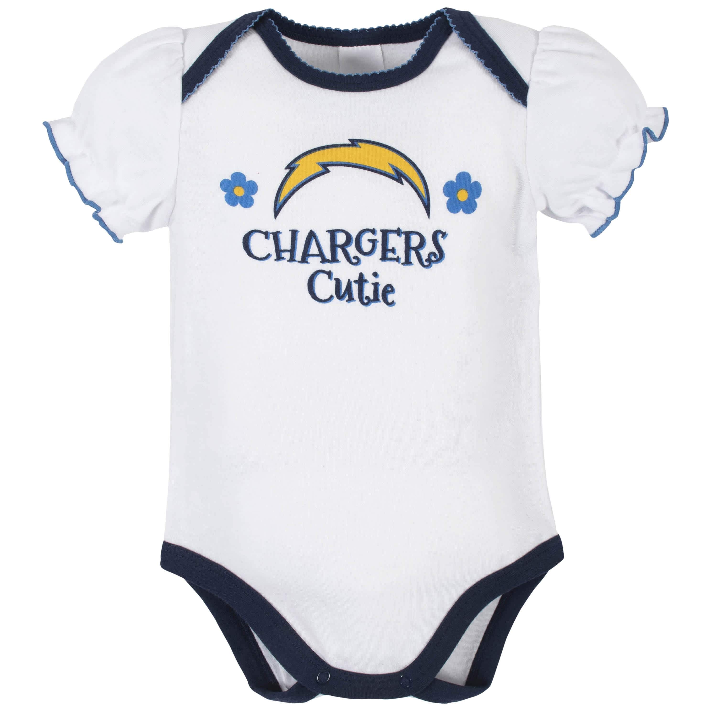 Los Angeles Chargers Baby Girls Short Sleeve Bodysuits - Image 2