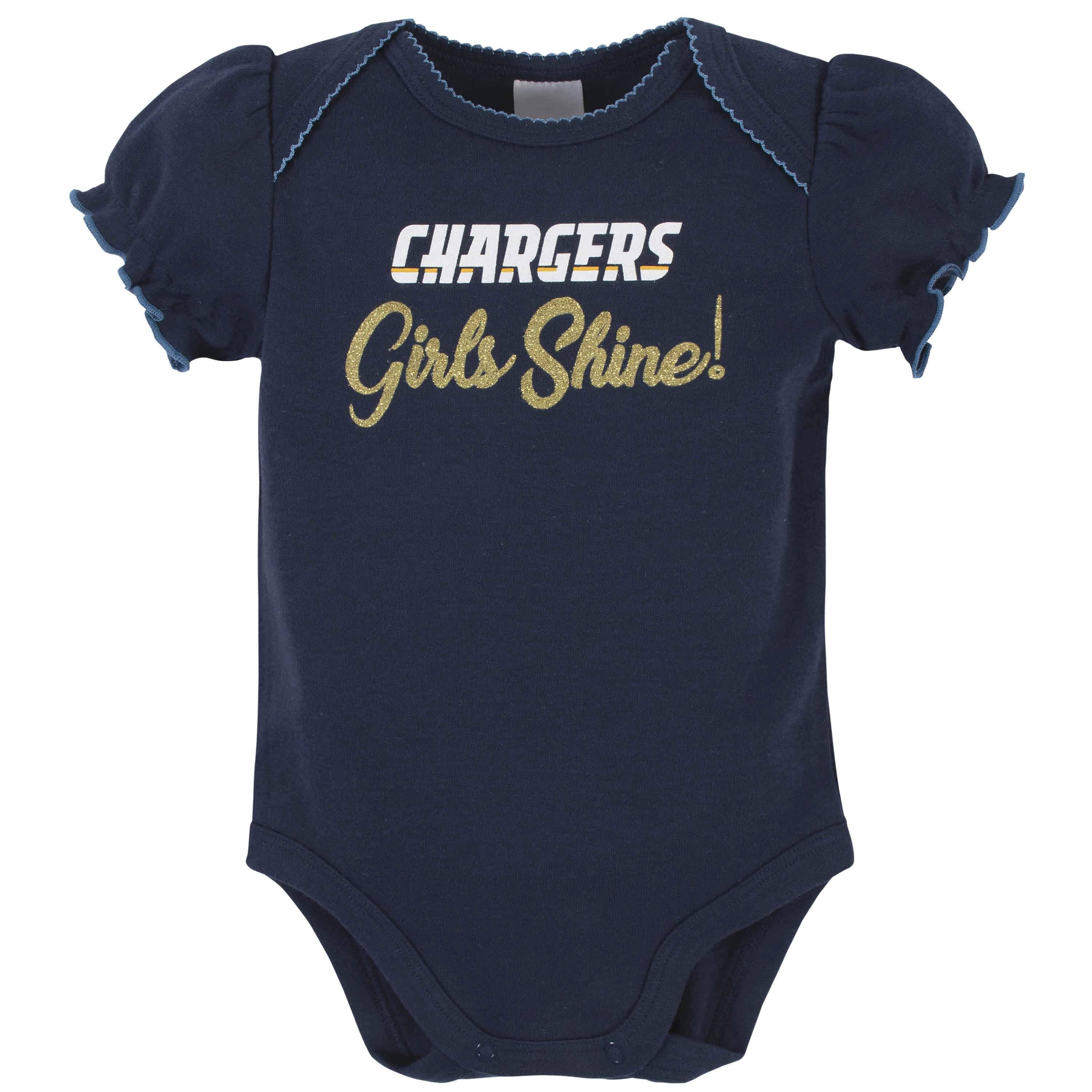 Los Angeles Chargers Baby Girls Short Sleeve Bodysuits - Image 3