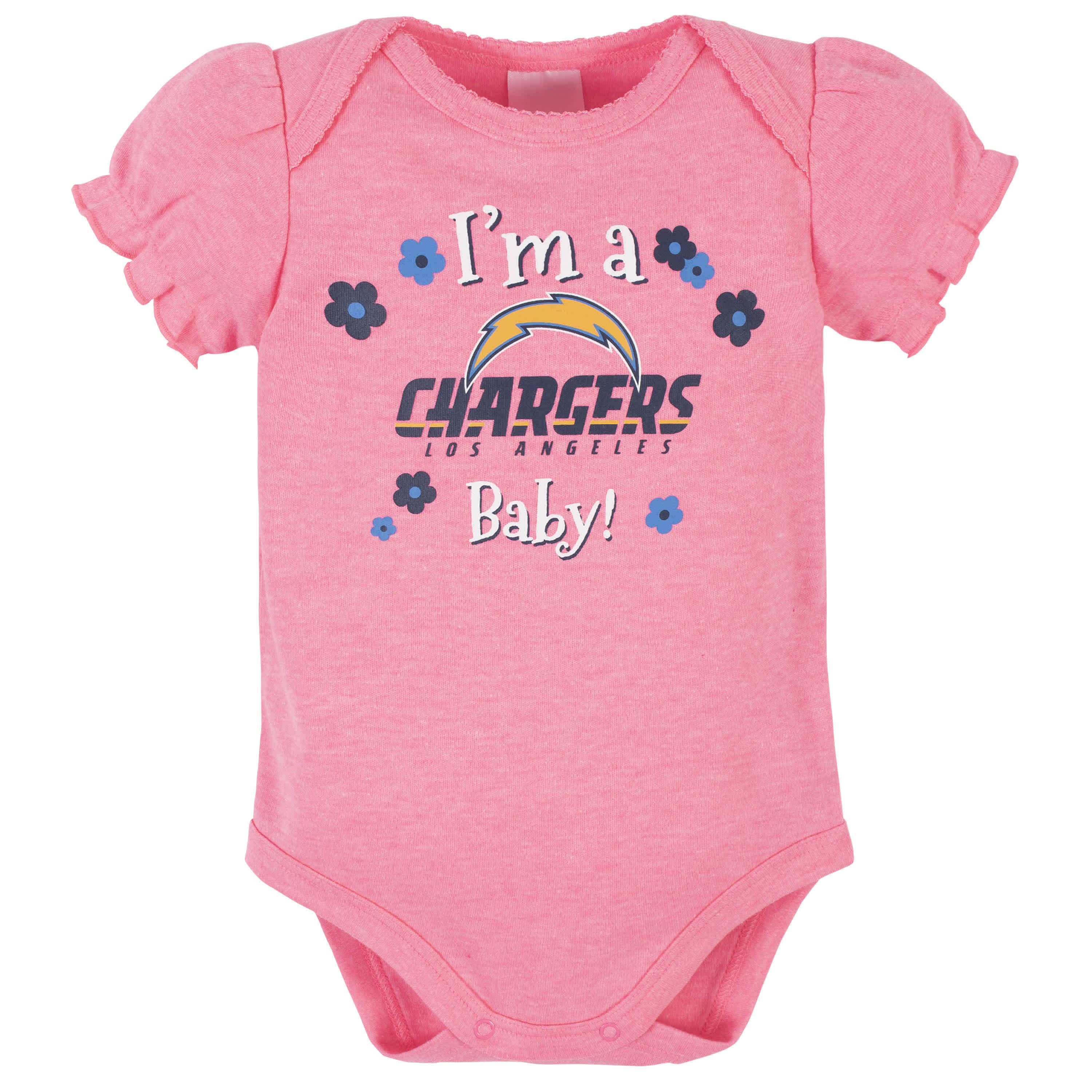 Los Angeles Chargers Baby Girls Short Sleeve Bodysuits - Image 4