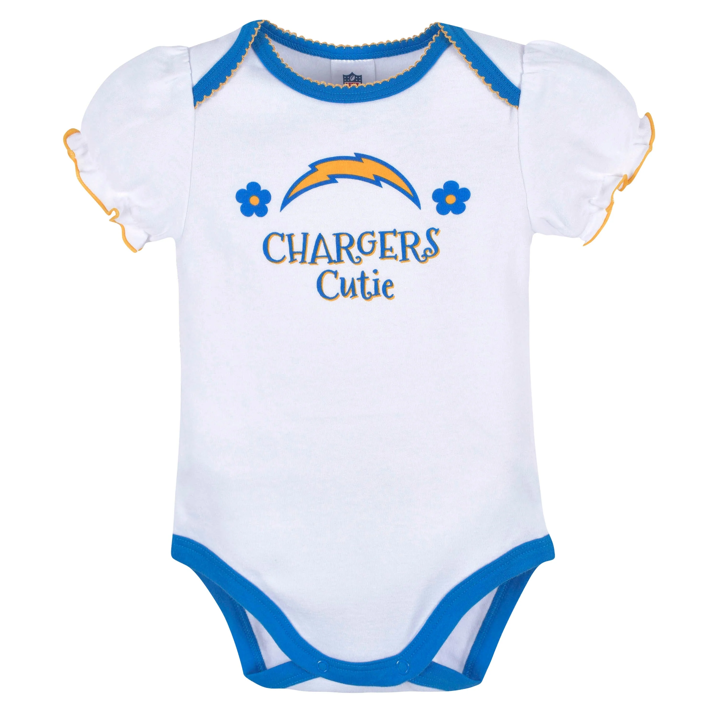 3-Pack Baby Girls Chargers Short Sleeve Bodysuits - Image 3