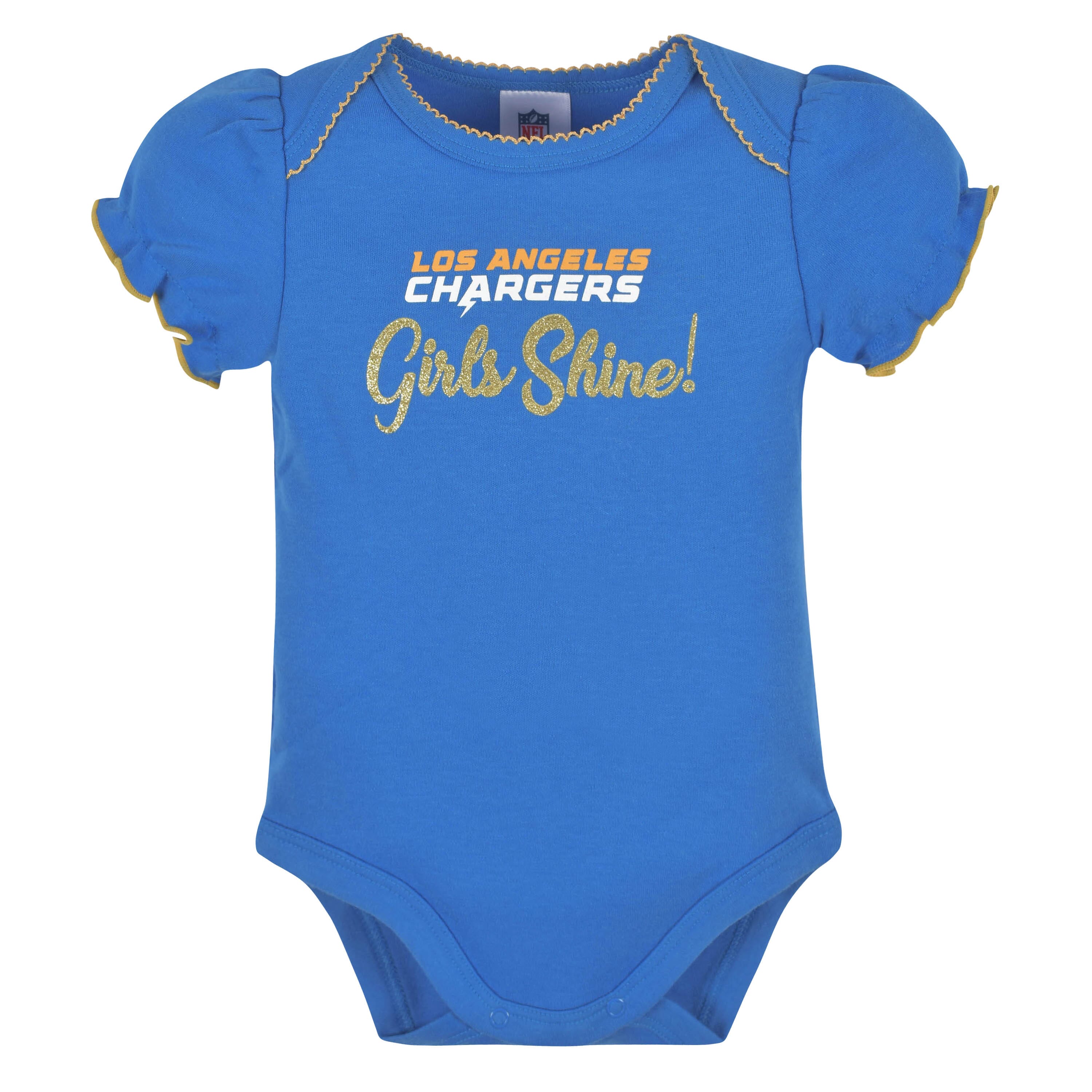 3-Pack Baby Girls Chargers Short Sleeve Bodysuits - Image 4