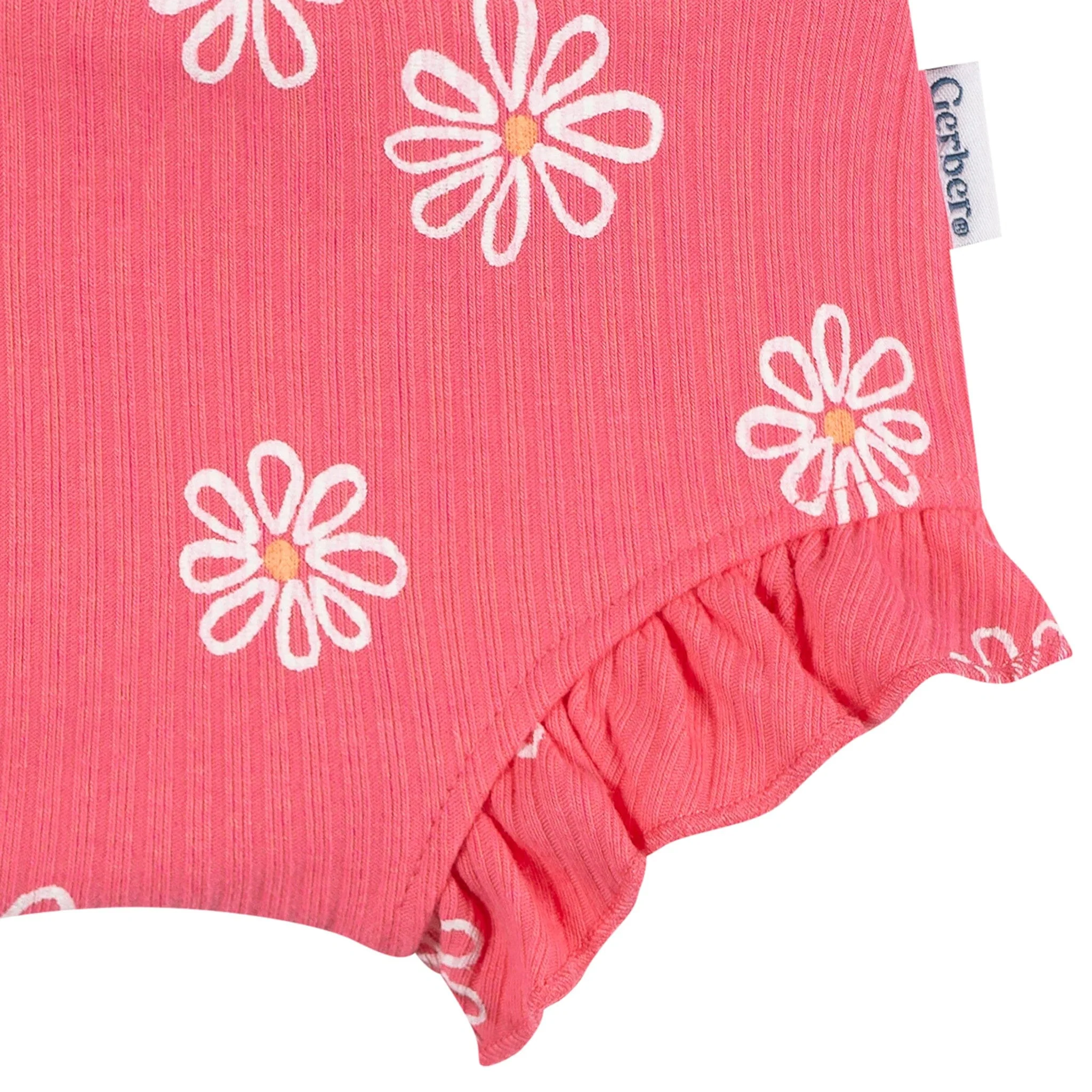 3-Pack Baby Girls Coral Floral Bubble Shorts - Image 10