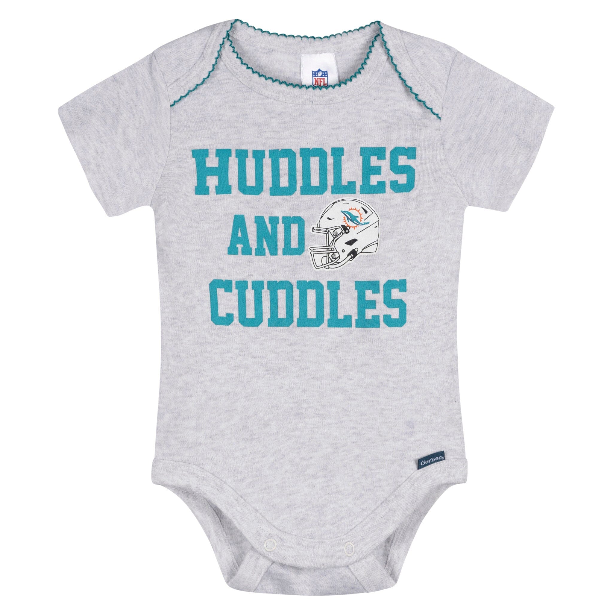 3-Pack Baby Girls Miami Dolphins Short Sleeve Bodysuits - Image 3