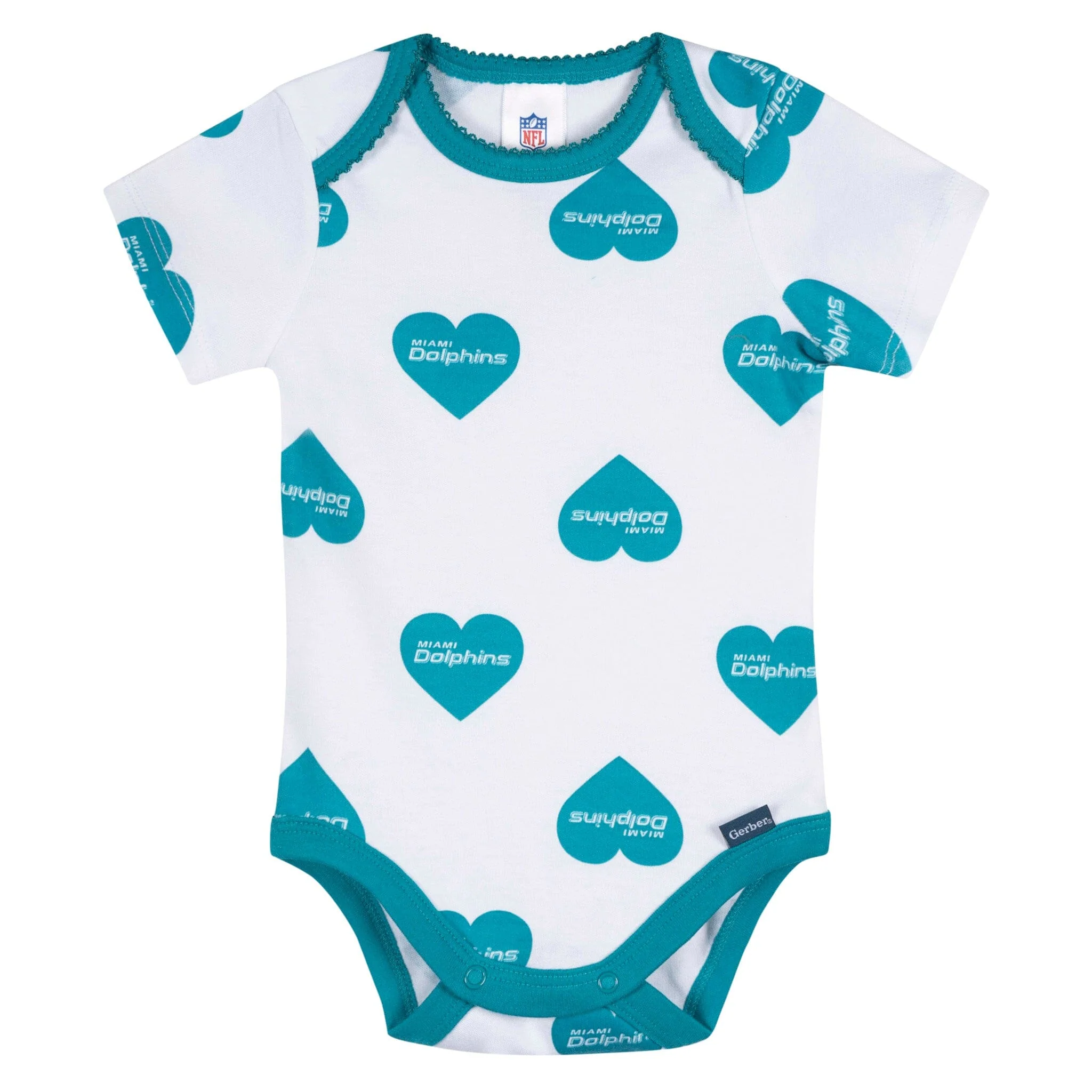 3-Pack Baby Girls Miami Dolphins Short Sleeve Bodysuits - Image 4