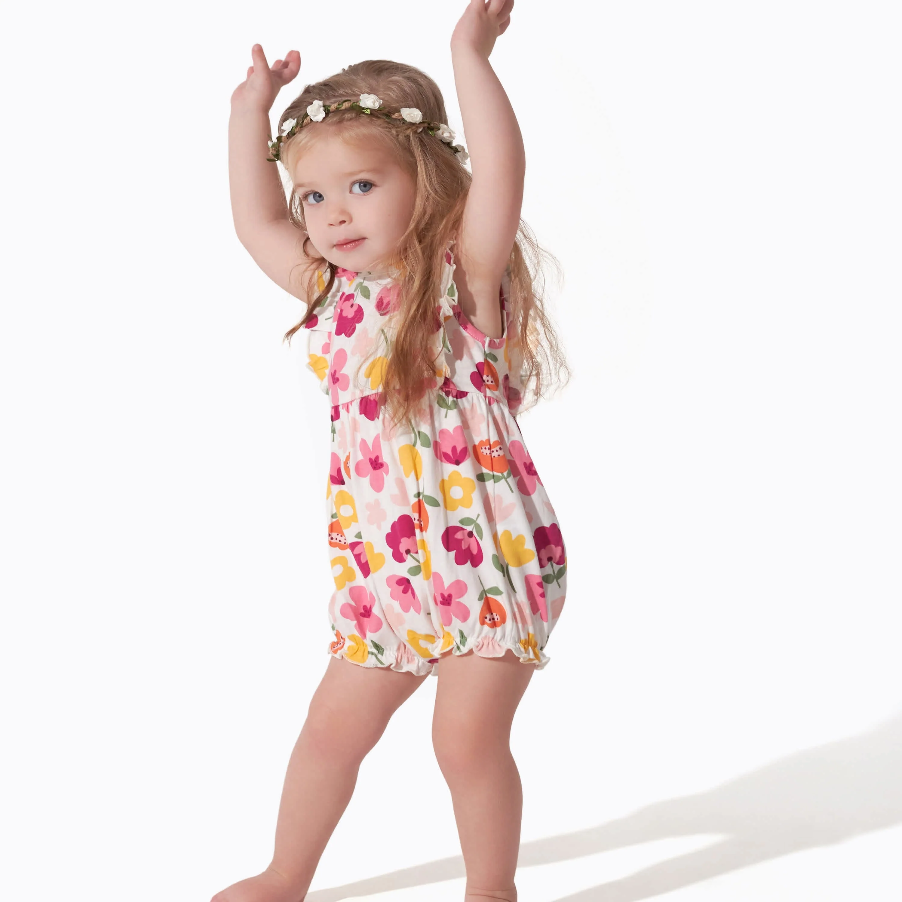 3-Pack Baby Girls Floral Fox Rompers - Image 3