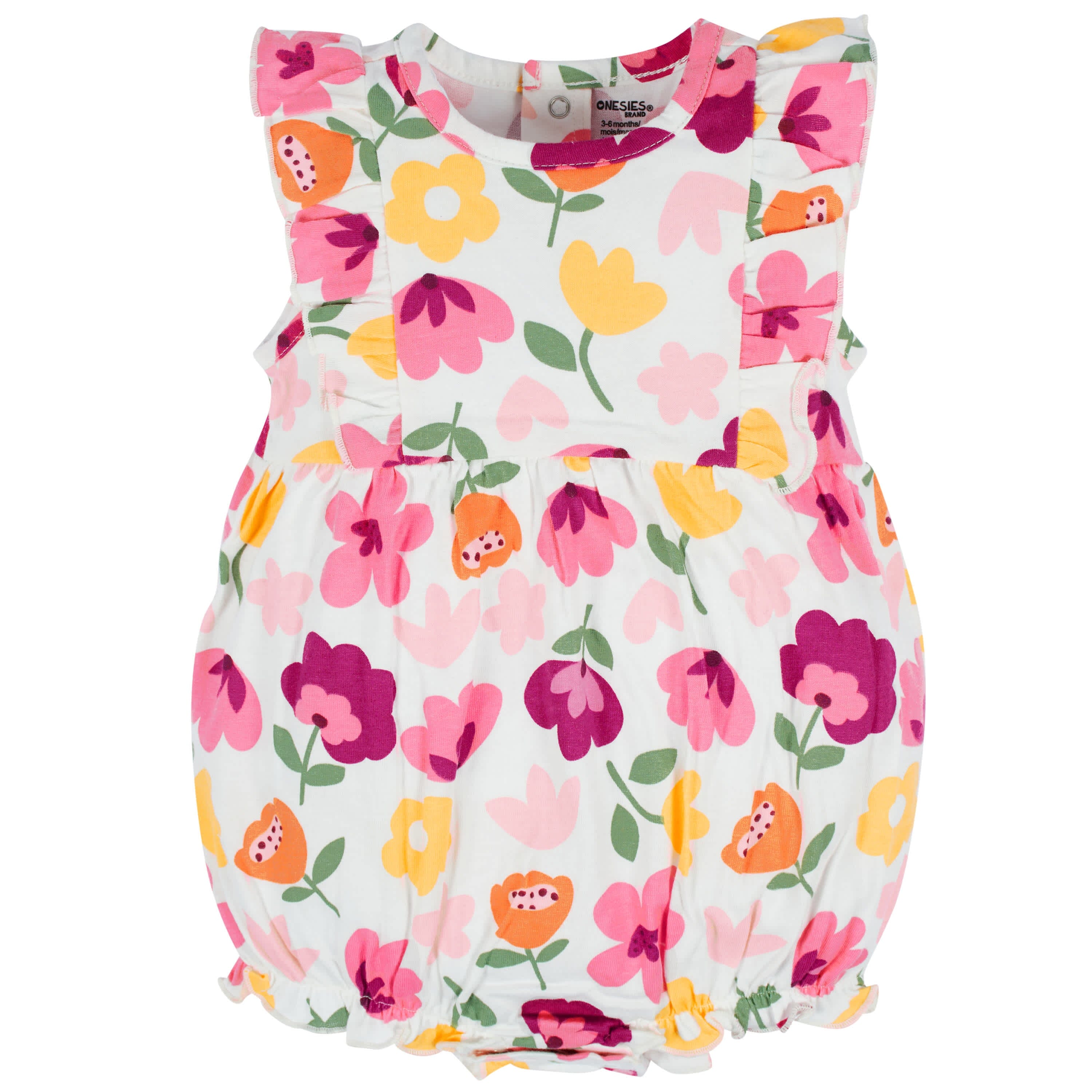 3-Pack Baby Girls Floral Fox Rompers - Image 4