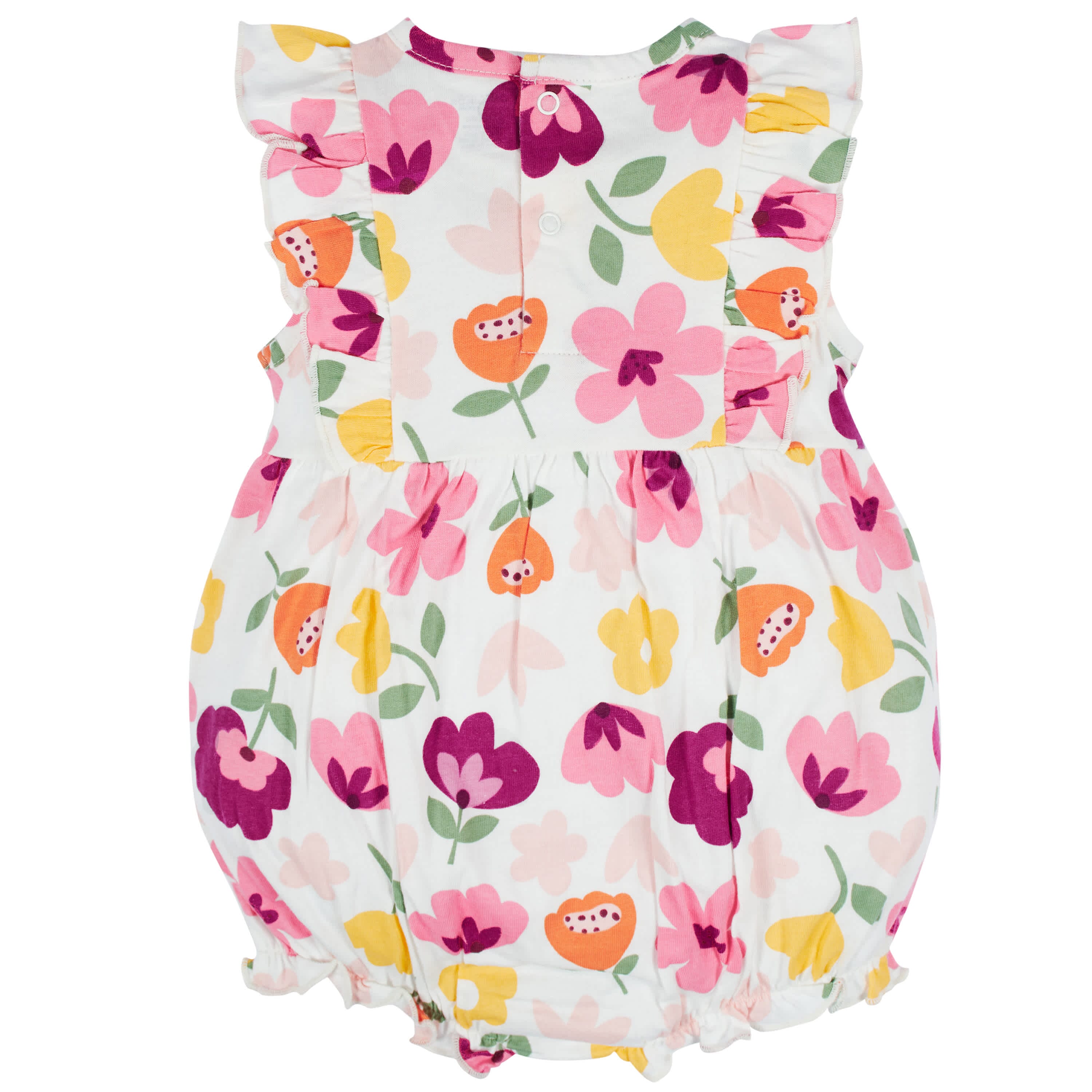 3-Pack Baby Girls Floral Fox Rompers - Image 5