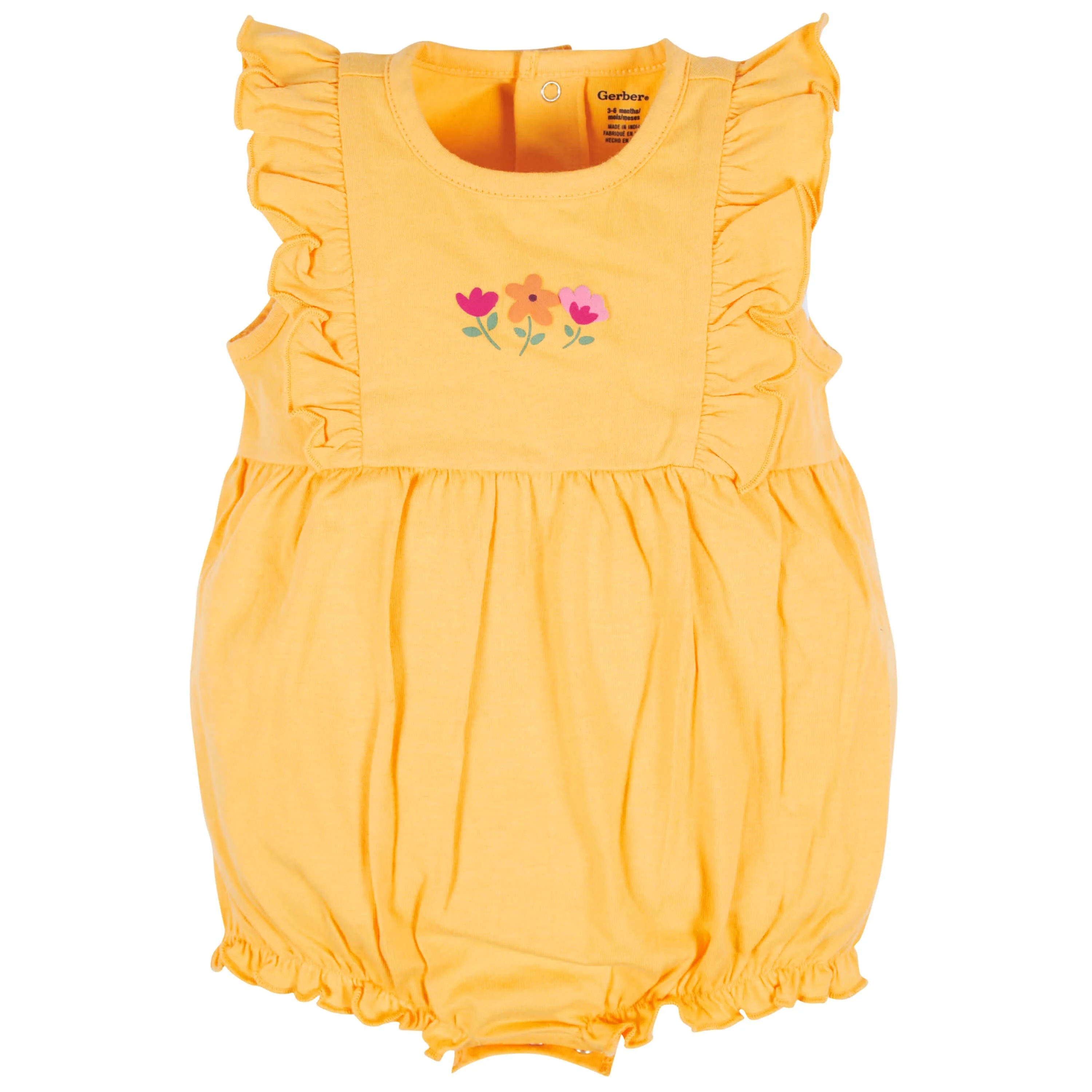 3-Pack Baby Girls Floral Fox Rompers - Image 6