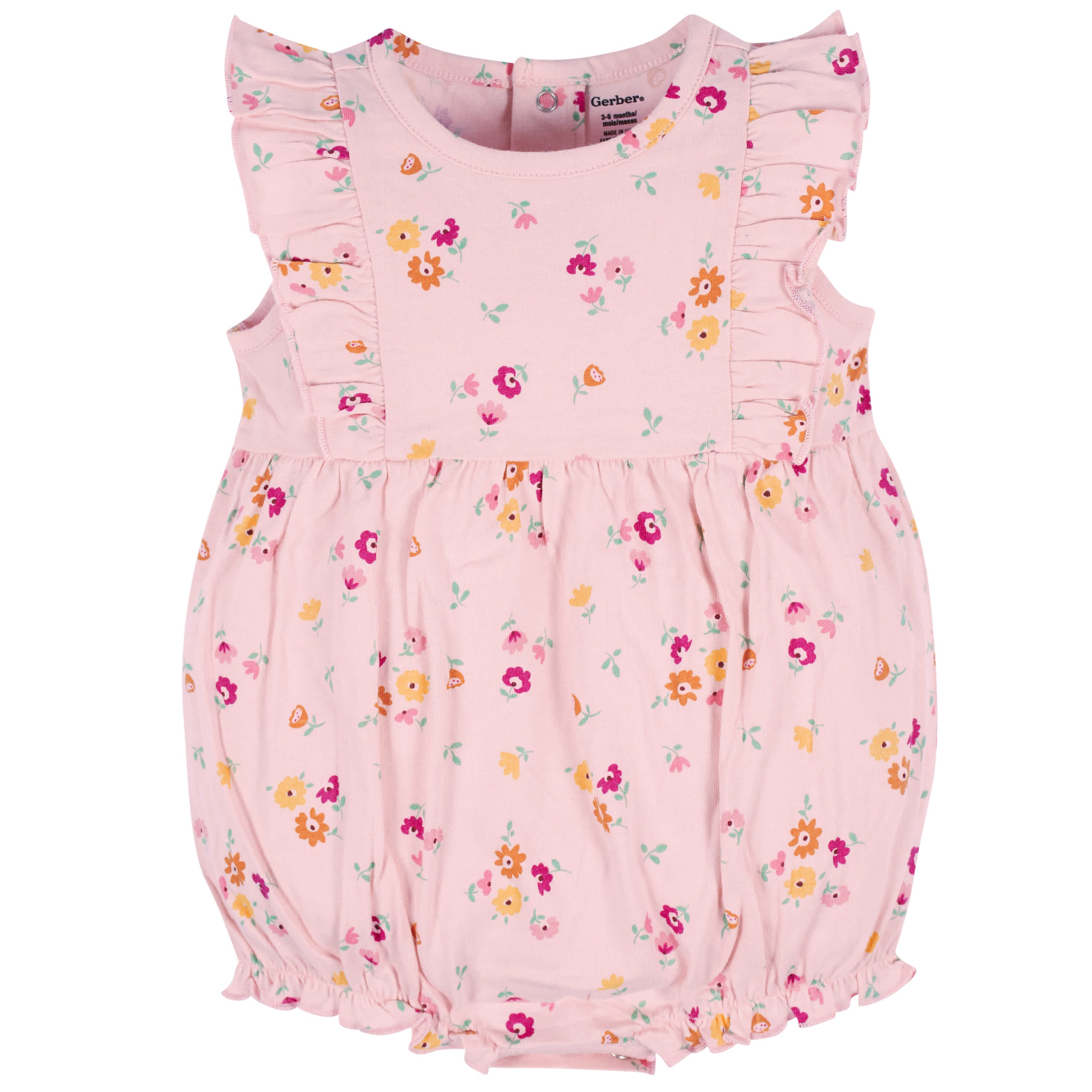 3-Pack Baby Girls Floral Fox Rompers - Image 8