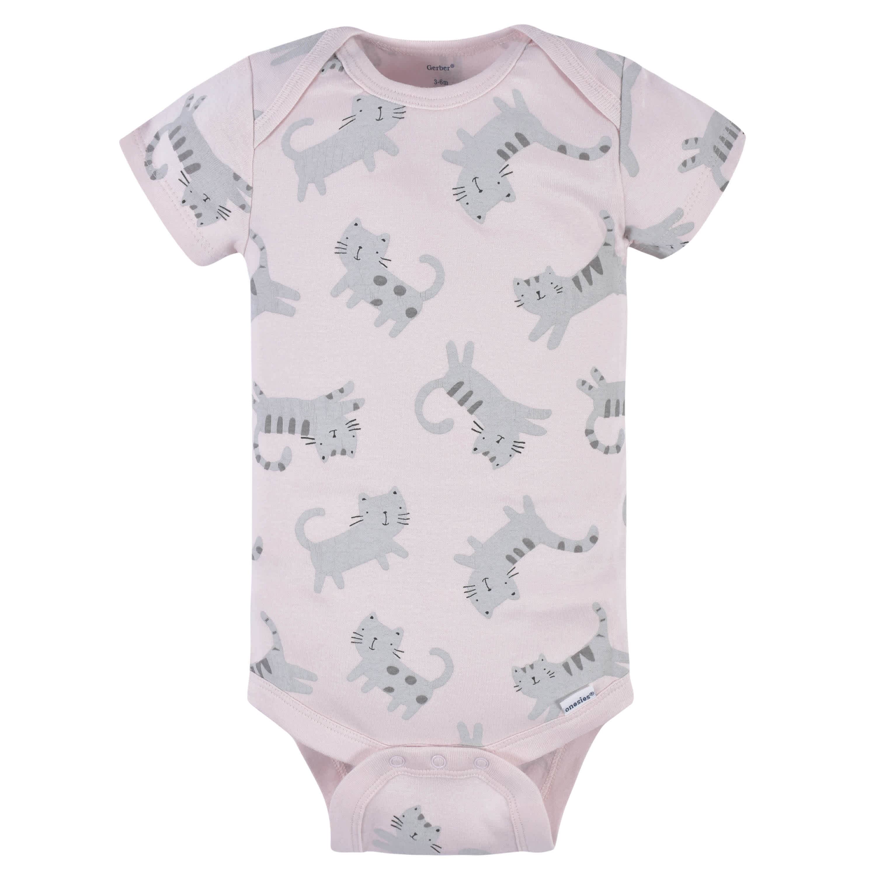 3-Pack Baby Girls Comfy Stretch Floral Leopard Short Sleeve Onesies® Bodysuits - Image 6