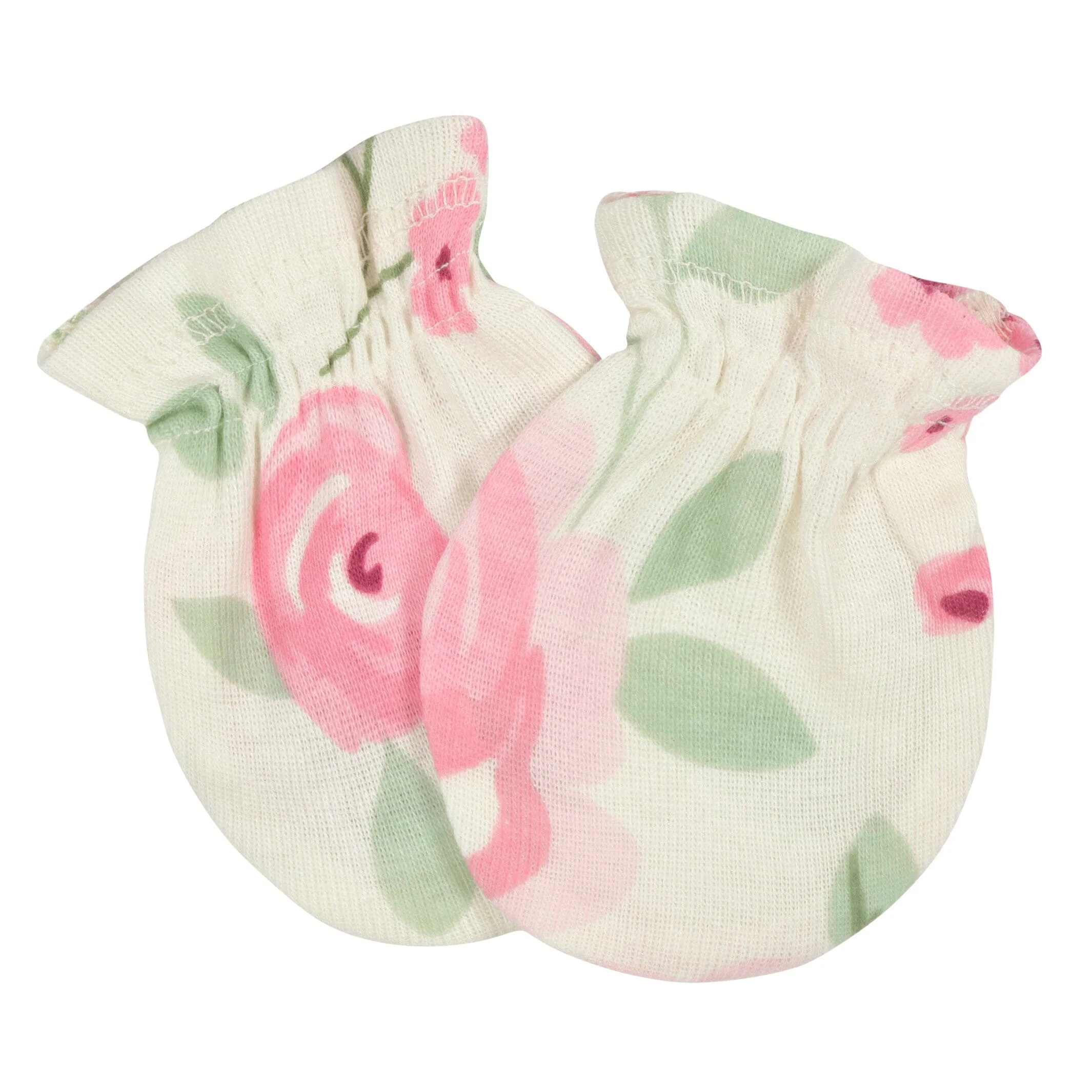 3-Pack Baby Girls Floral No Scratch Mittens - Image 2
