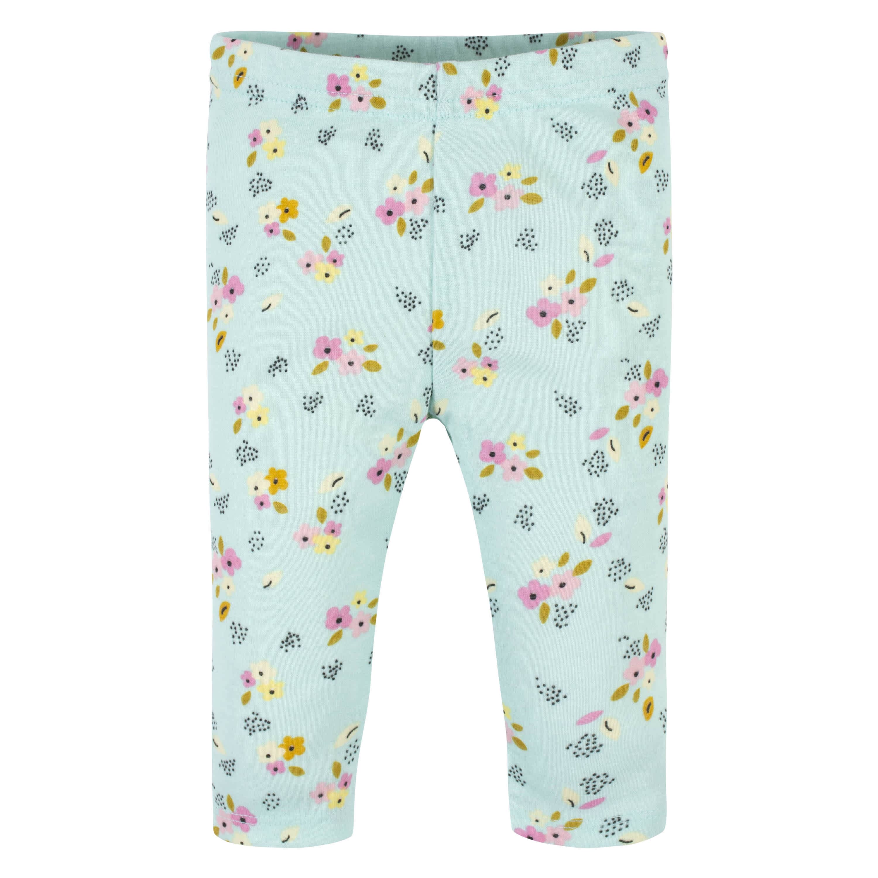 3-Pack Baby Girls Floral & Pink Leggings - Image 2