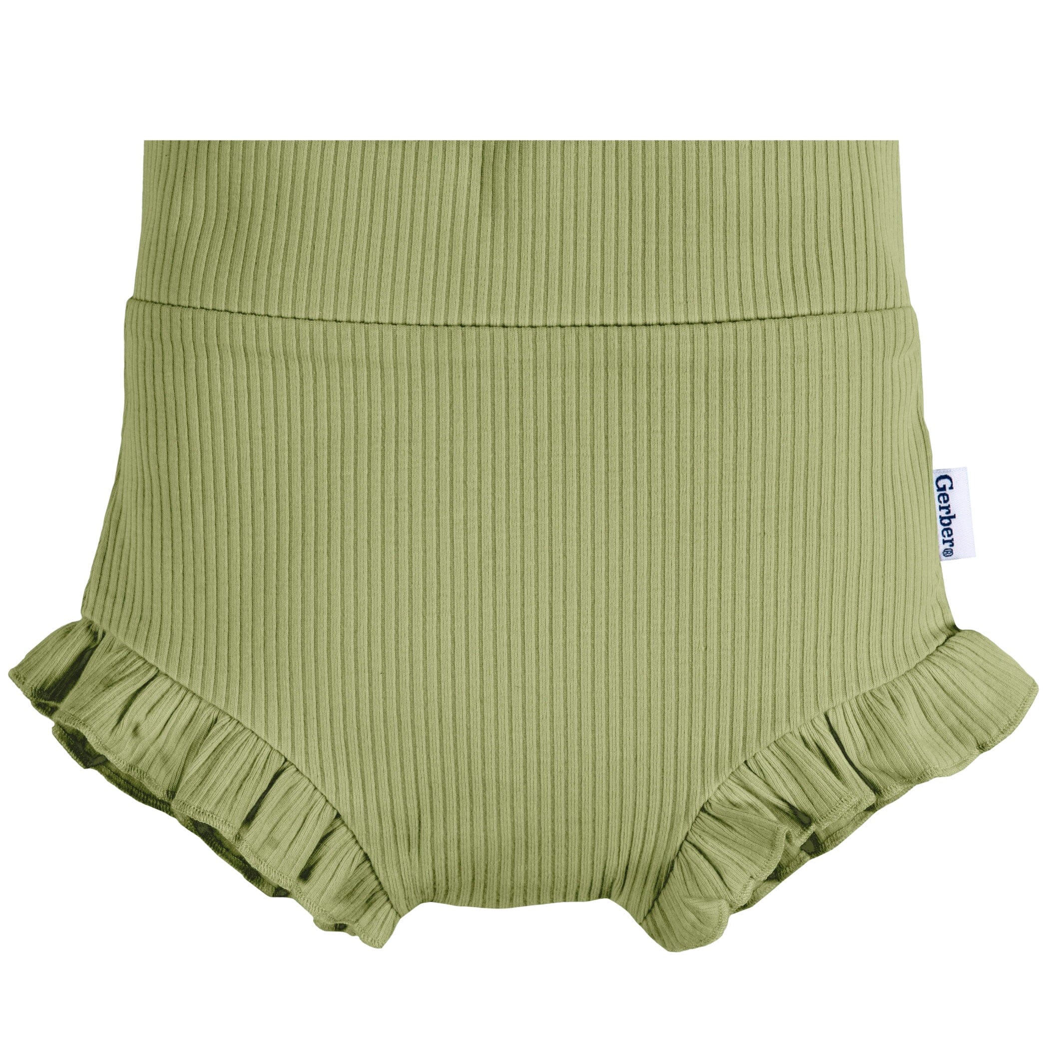 3-Pack Baby Girls Green, Yellow, & Ivory Floral Bloomer Shorts - Image 3