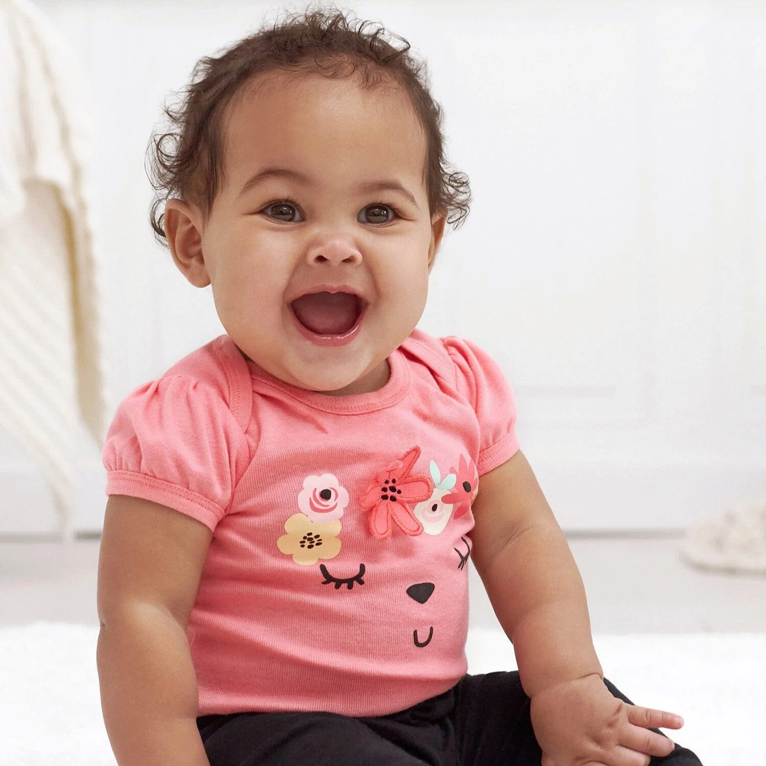 3-Pack Baby Girls Flower Garden Short Sleeve Onesies® Bodysuits - Image 2
