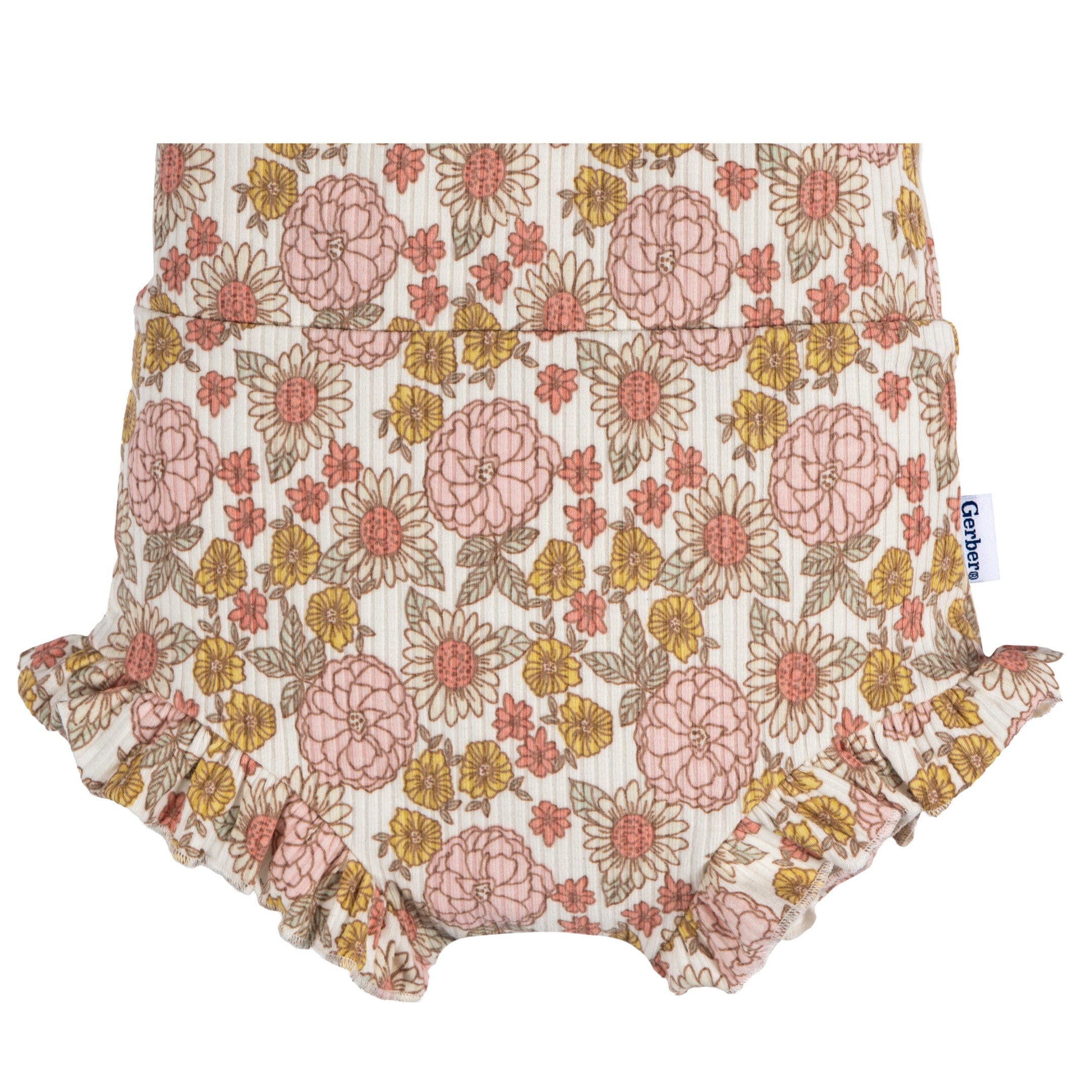 3-Pack Baby Girls Brown, Pink, & Garden Floral Bloomer Shorts - Image 6
