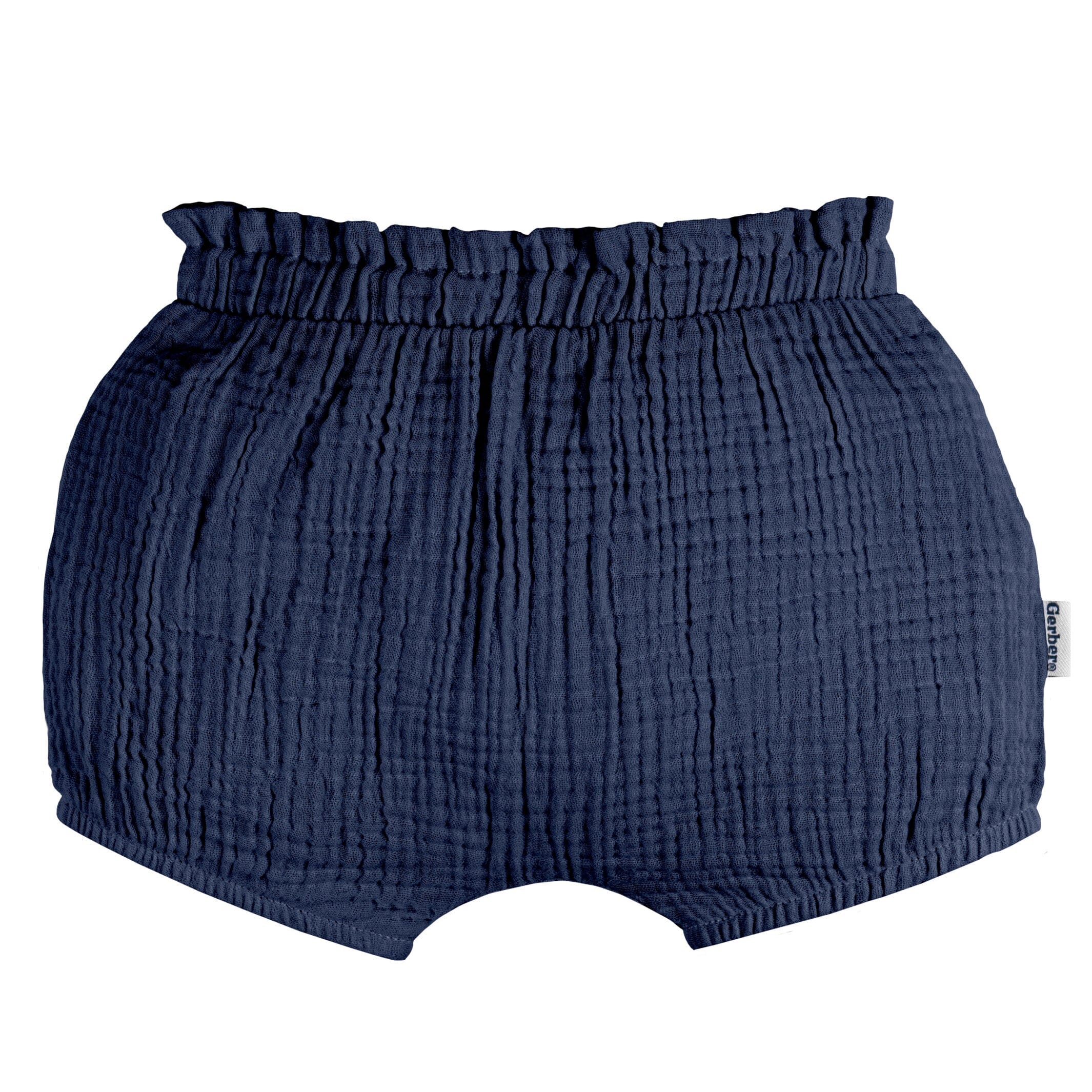 3-Pack Baby Girls Pink, Navy, & Olive Gauze Bubble Shorts - Image 5