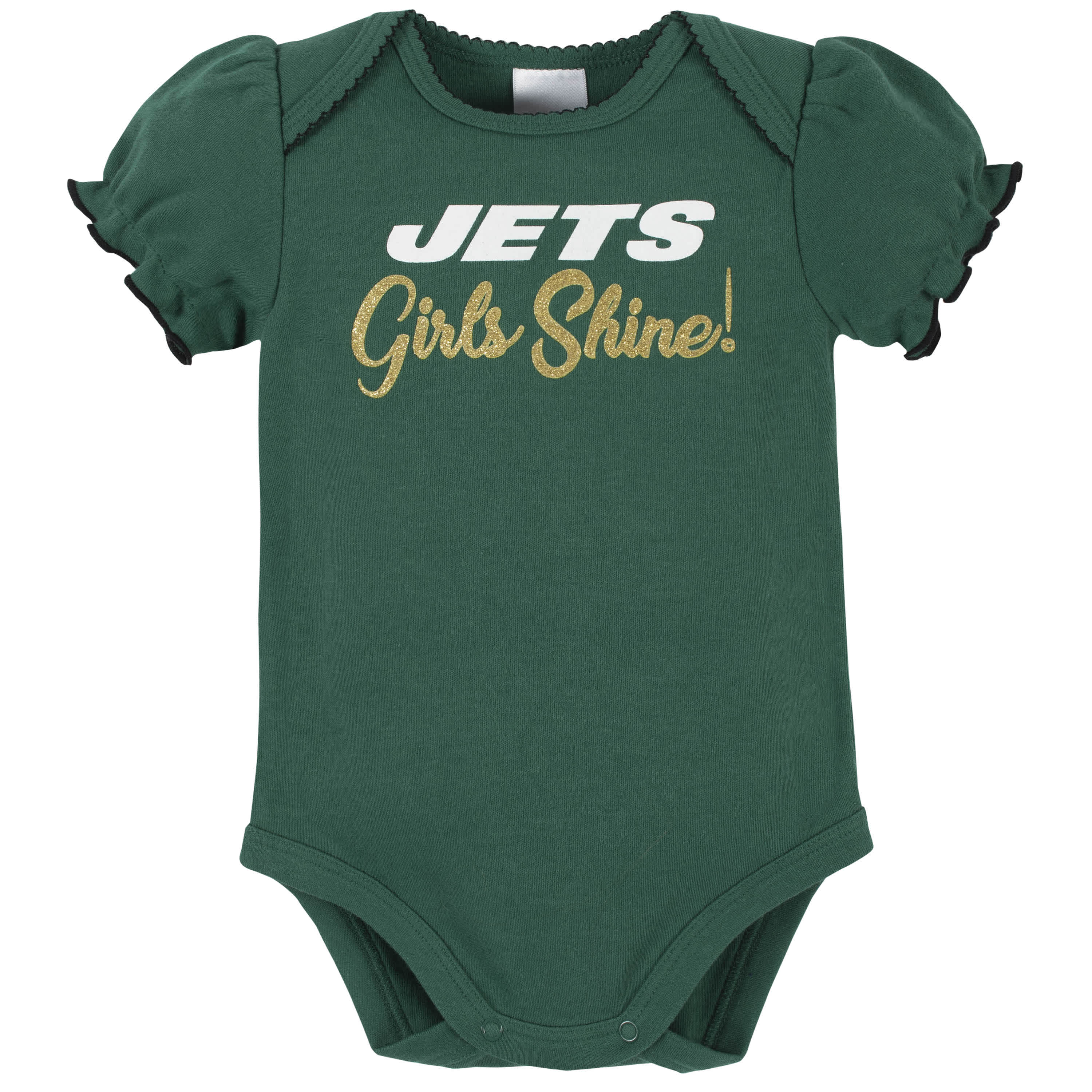 3-Pack Baby Girls New York Jets Short Sleeve Bodysuits - Image 3