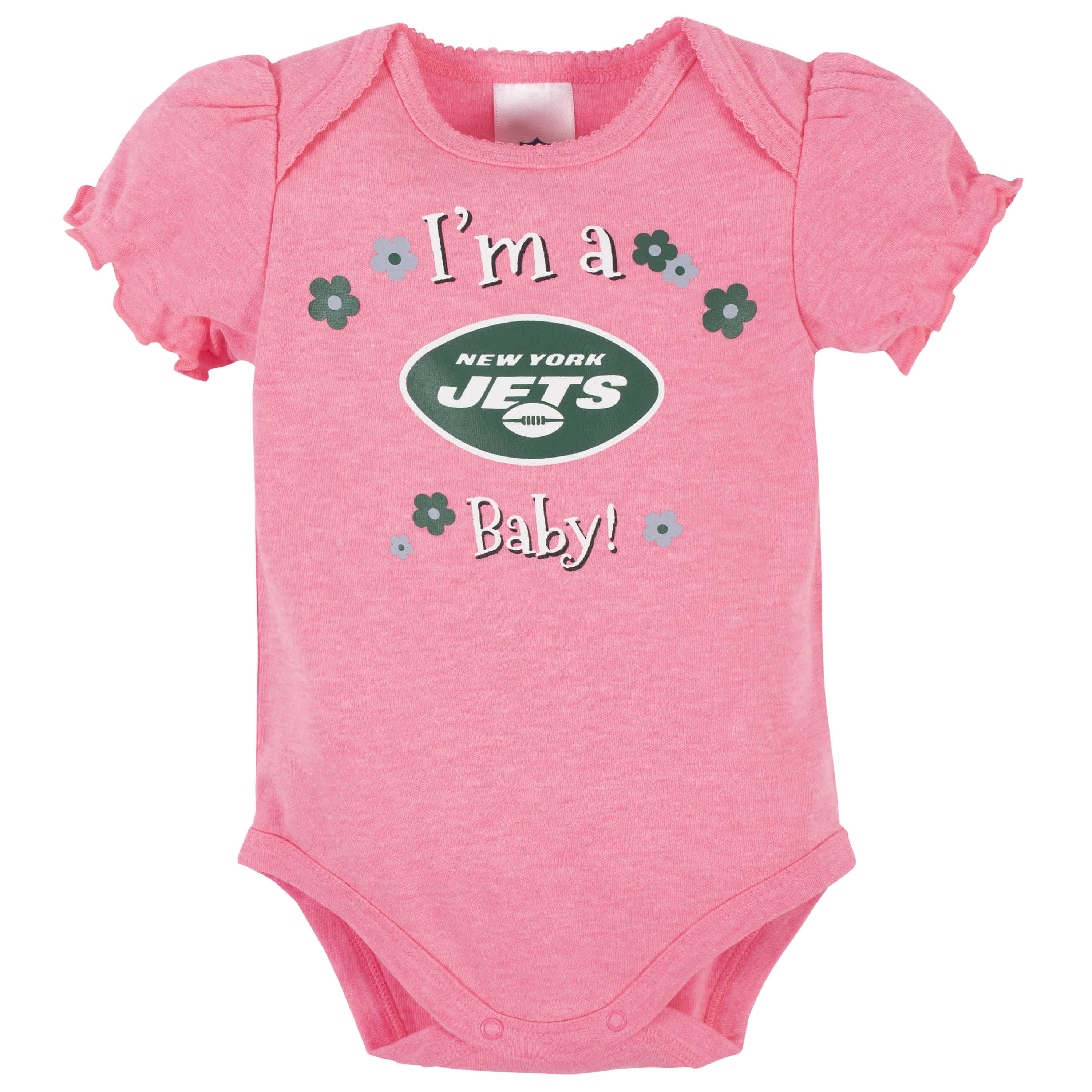 3-Pack Baby Girls New York Jets Short Sleeve Bodysuits - Image 4