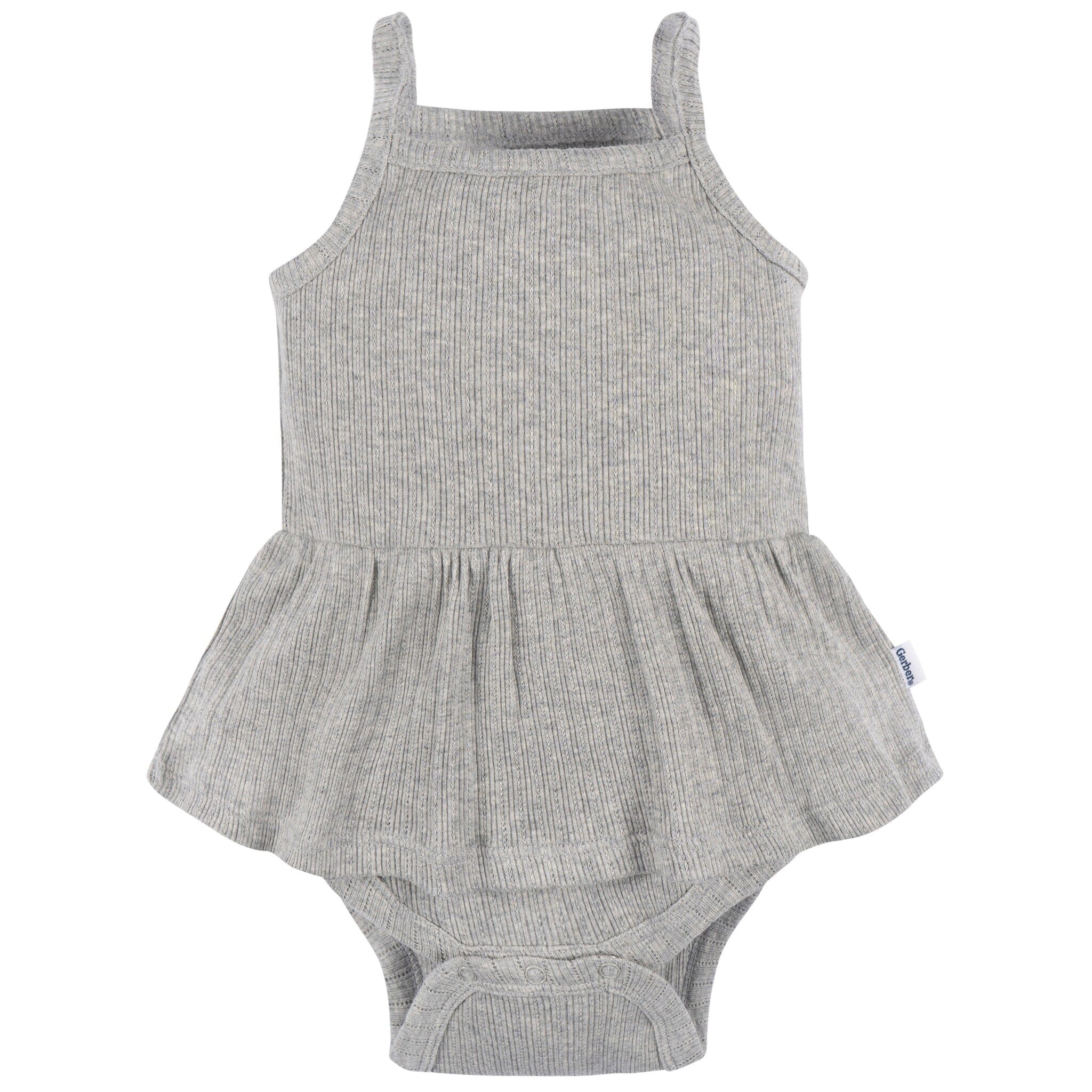 3-Pack Baby Girls Coral, Gray, & Navy Sleeveless Skirted Onesies® Bodysuits - Image 10