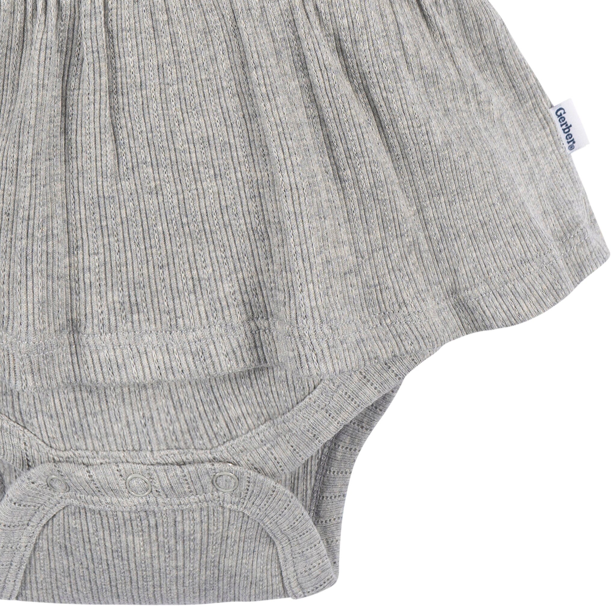 3-Pack Baby Girls Coral, Gray, & Navy Sleeveless Skirted Onesies® Bodysuits - Image 11