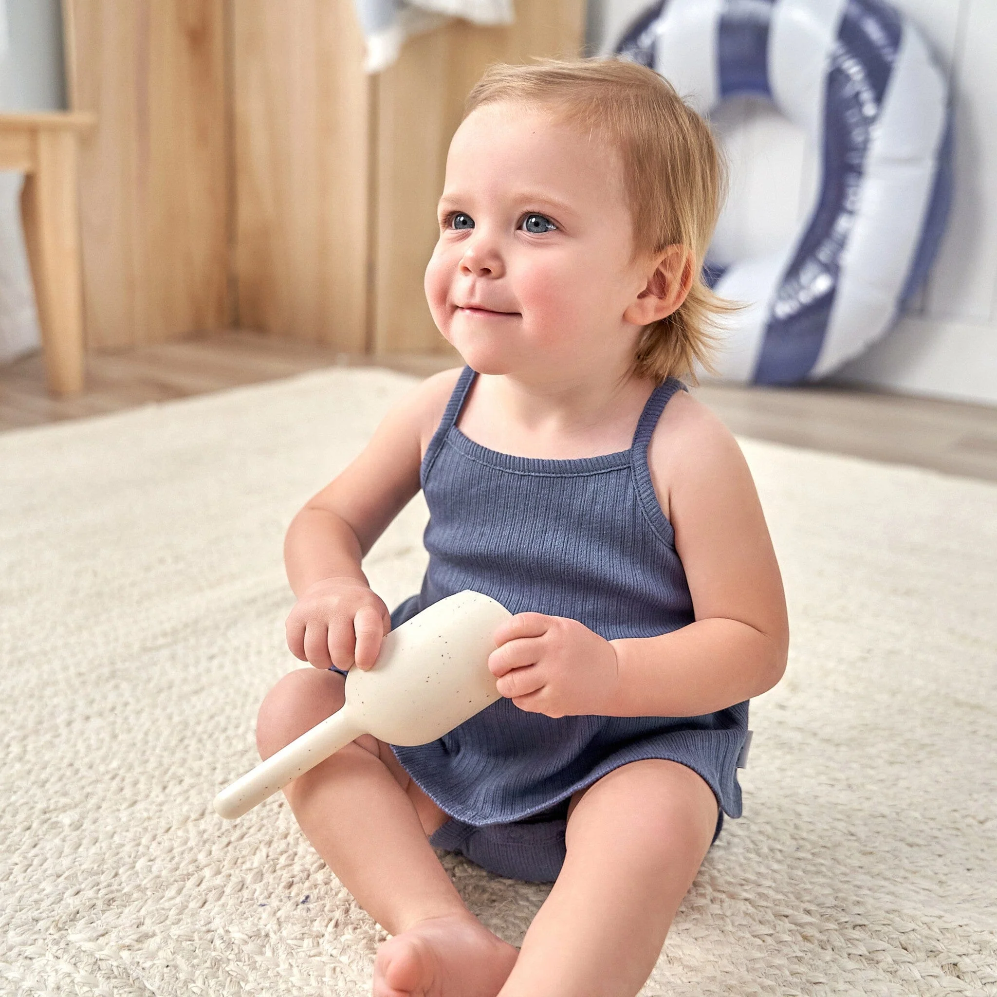 3-Pack Baby Girls Coral, Gray, & Navy Sleeveless Skirted Onesies® Bodysuits - Image 3