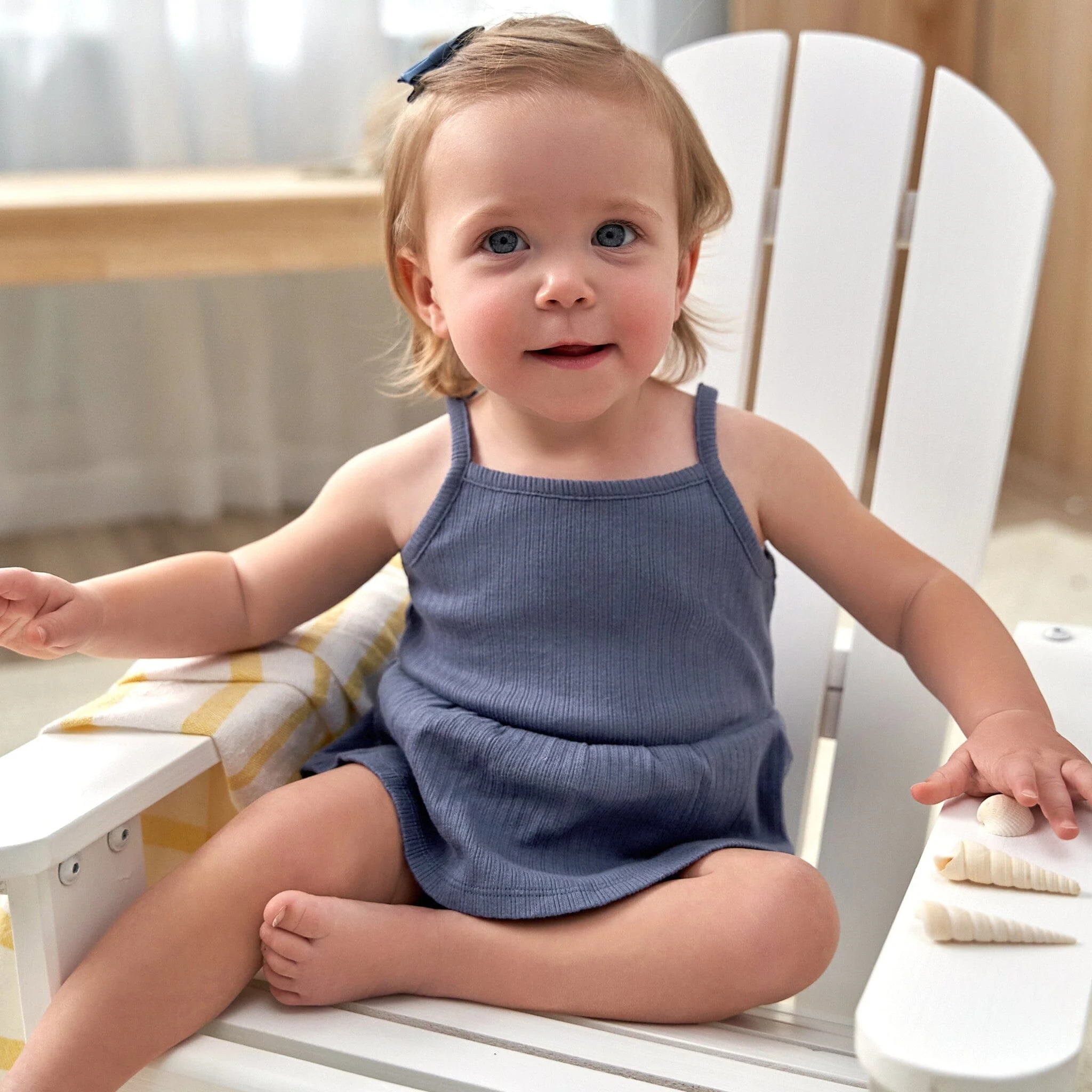 3-Pack Baby Girls Coral, Gray, & Navy Sleeveless Skirted Onesies® Bodysuits - Image 4