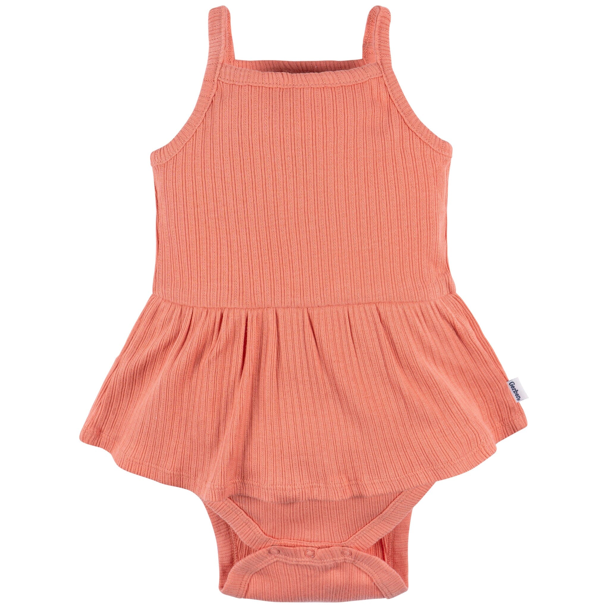 3-Pack Baby Girls Coral, Gray, & Navy Sleeveless Skirted Onesies® Bodysuits - Image 8