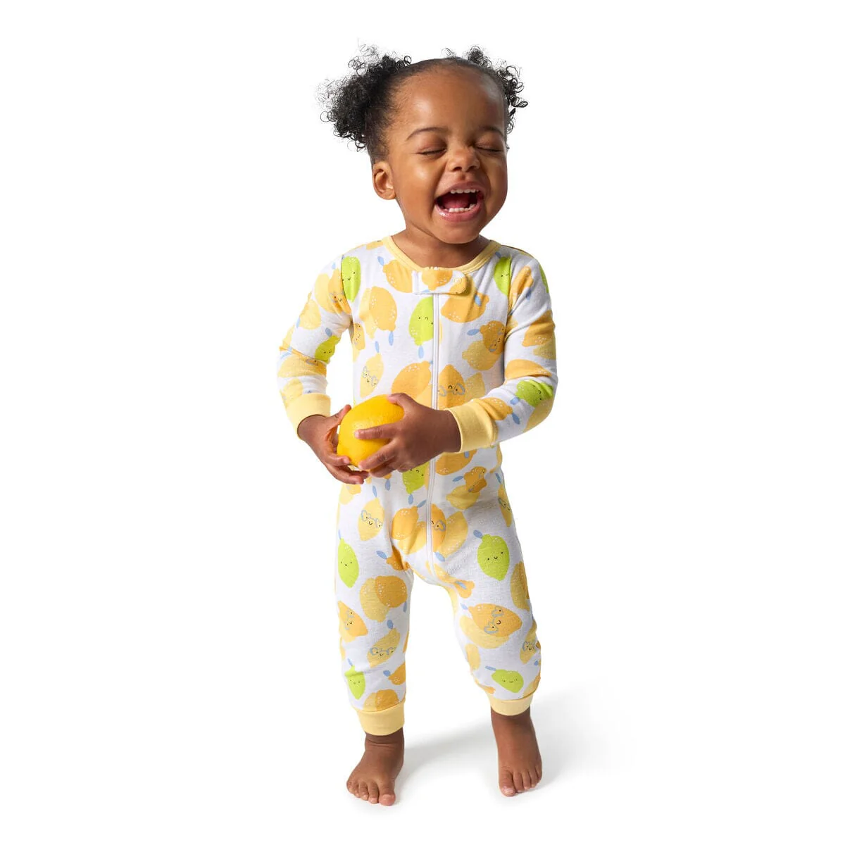 3-Pack Baby Girls Lemons Footless Pajamas - Image 2